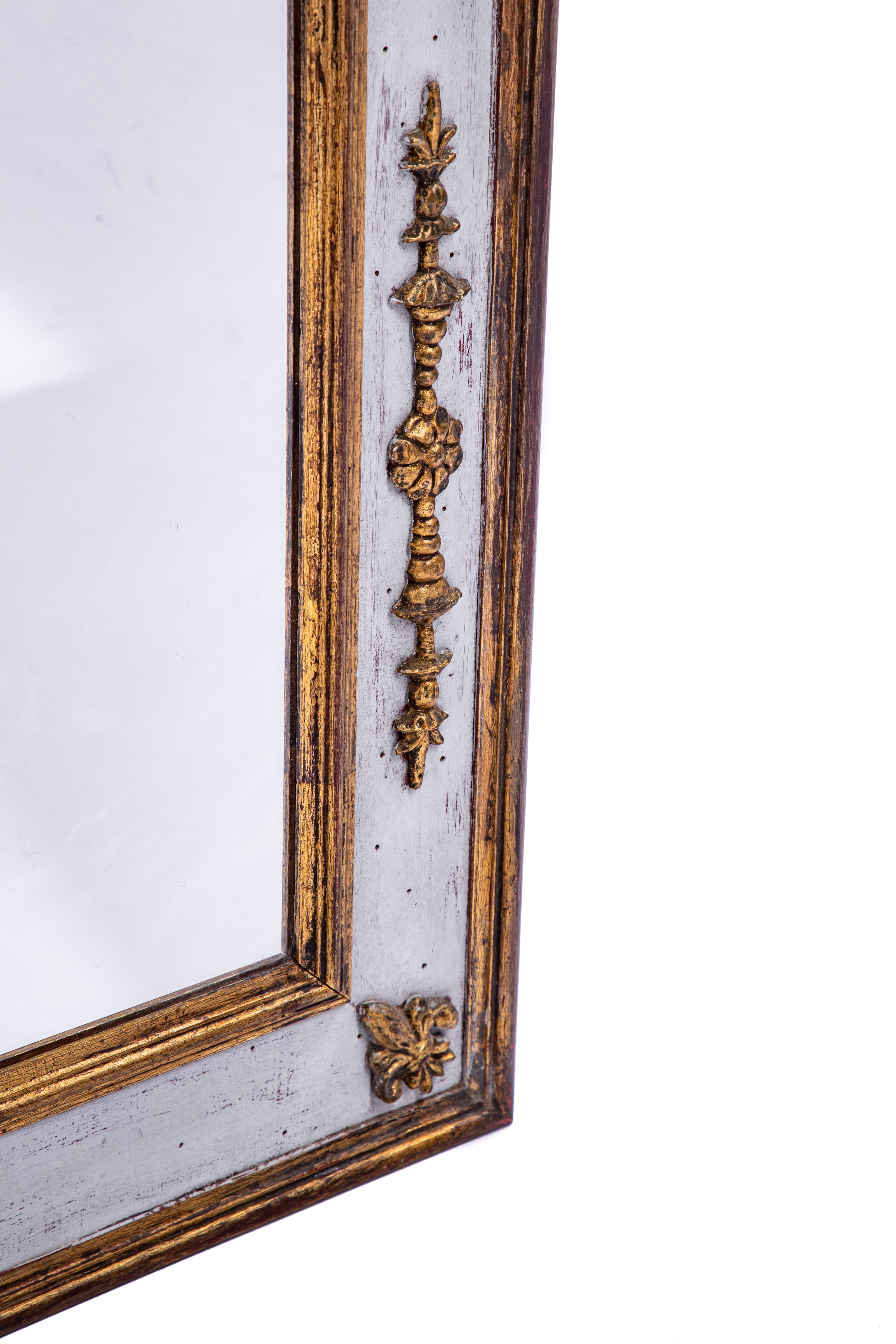 Silvered Italian Mirror with Gilt Accents