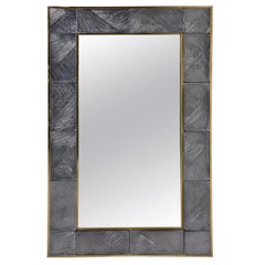 Italian Mirror with Heavy Murano Glass and Brass Frame