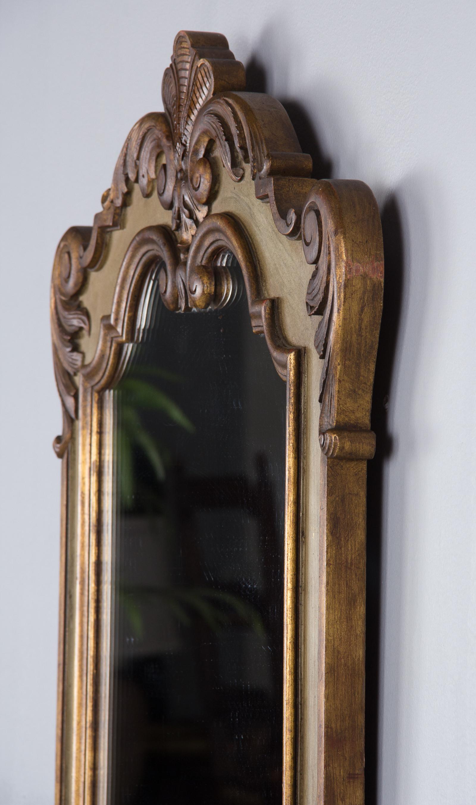 Midcentury Rococo Revival Italian Mirror with Painted Wooden Frame 7