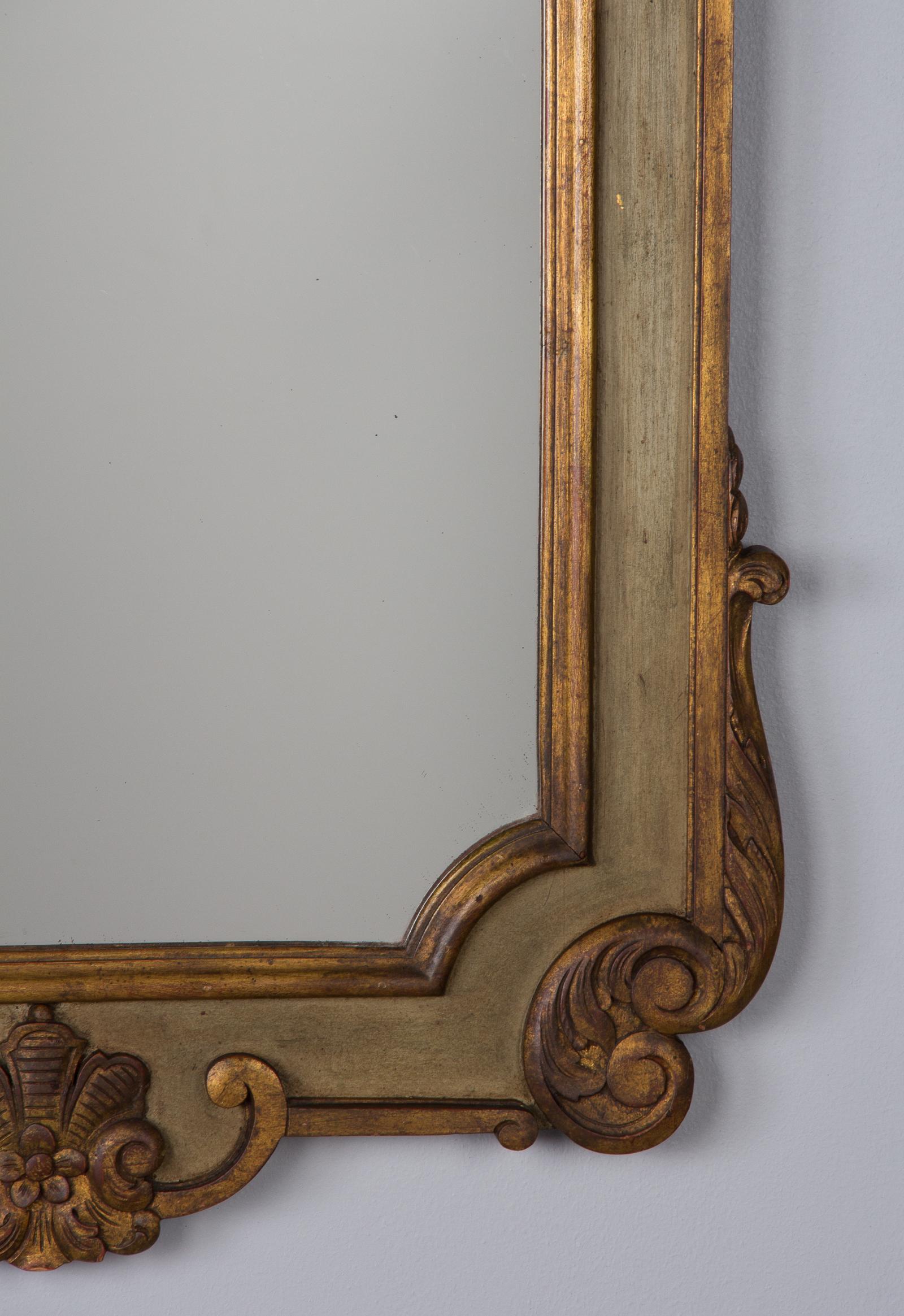 Midcentury Rococo Revival Italian Mirror with Painted Wooden Frame 1