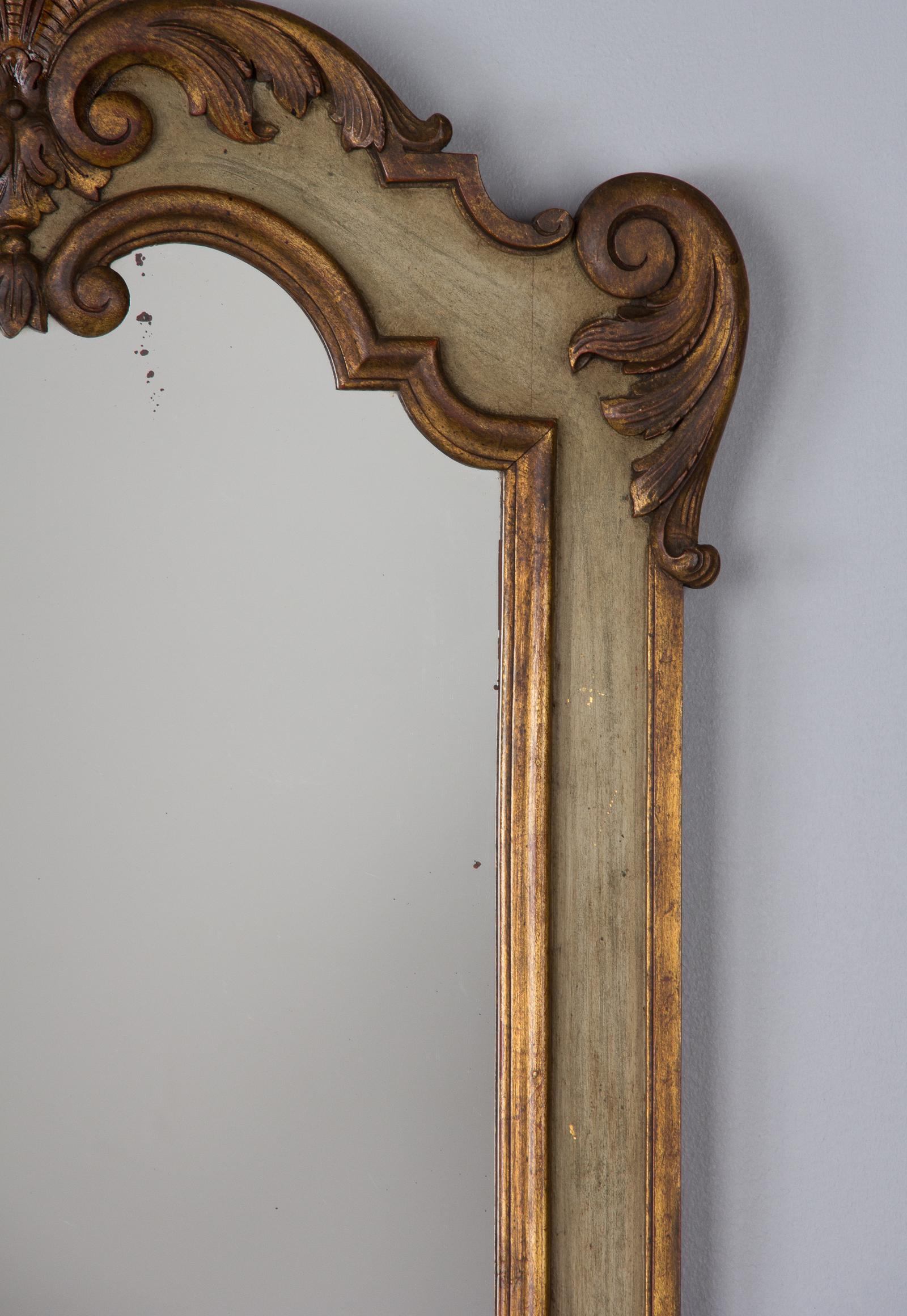 Midcentury Rococo Revival Italian Mirror with Painted Wooden Frame 2