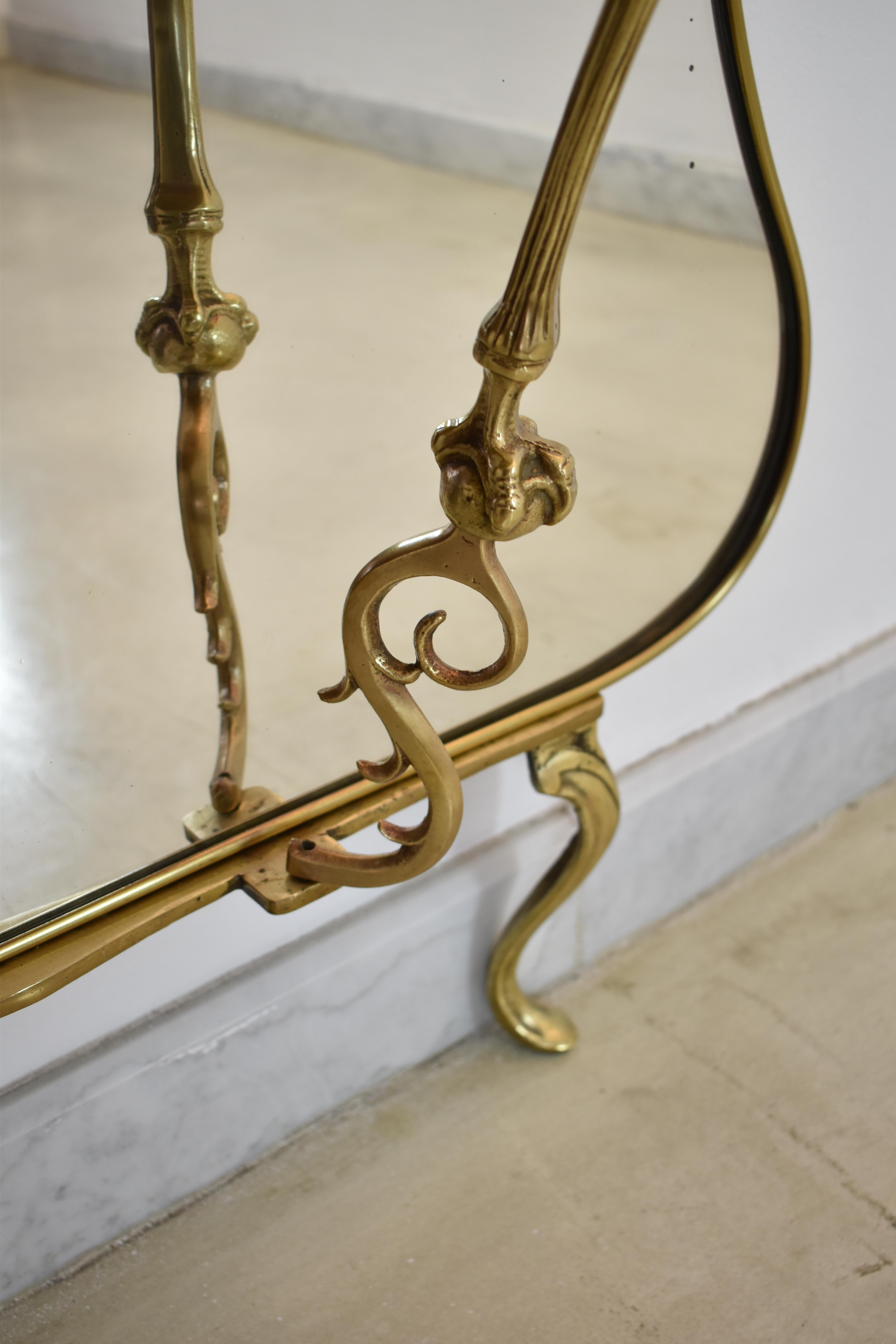 Italian Mirrored Console in Style of Hollywood Regency, 1950s For Sale 10