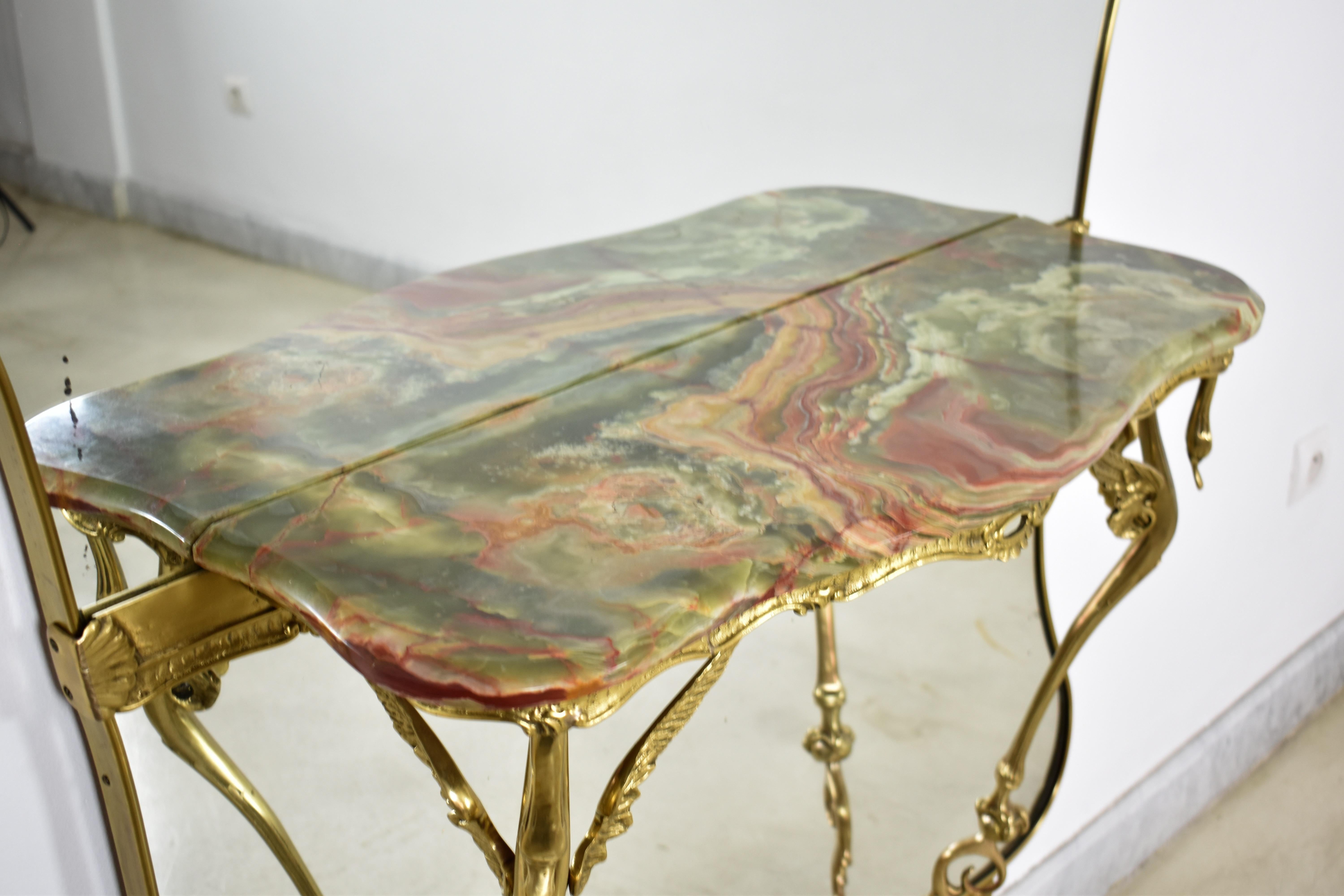 Italian Mirrored Console in Style of Hollywood Regency, 1950s For Sale 3