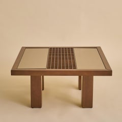 Italian Mirrored Grid Coffee Table in the Manner of Ettore Sottsass, 1970s