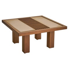 Italian Mirrored Grid Coffee Table in the Manner of Ettore Sottsass, 1970s
