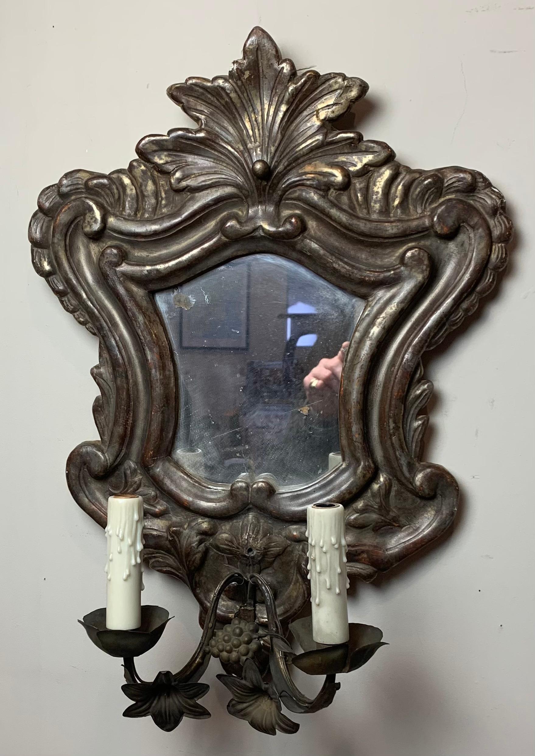 Italian Mirrored Wall Sconce 1