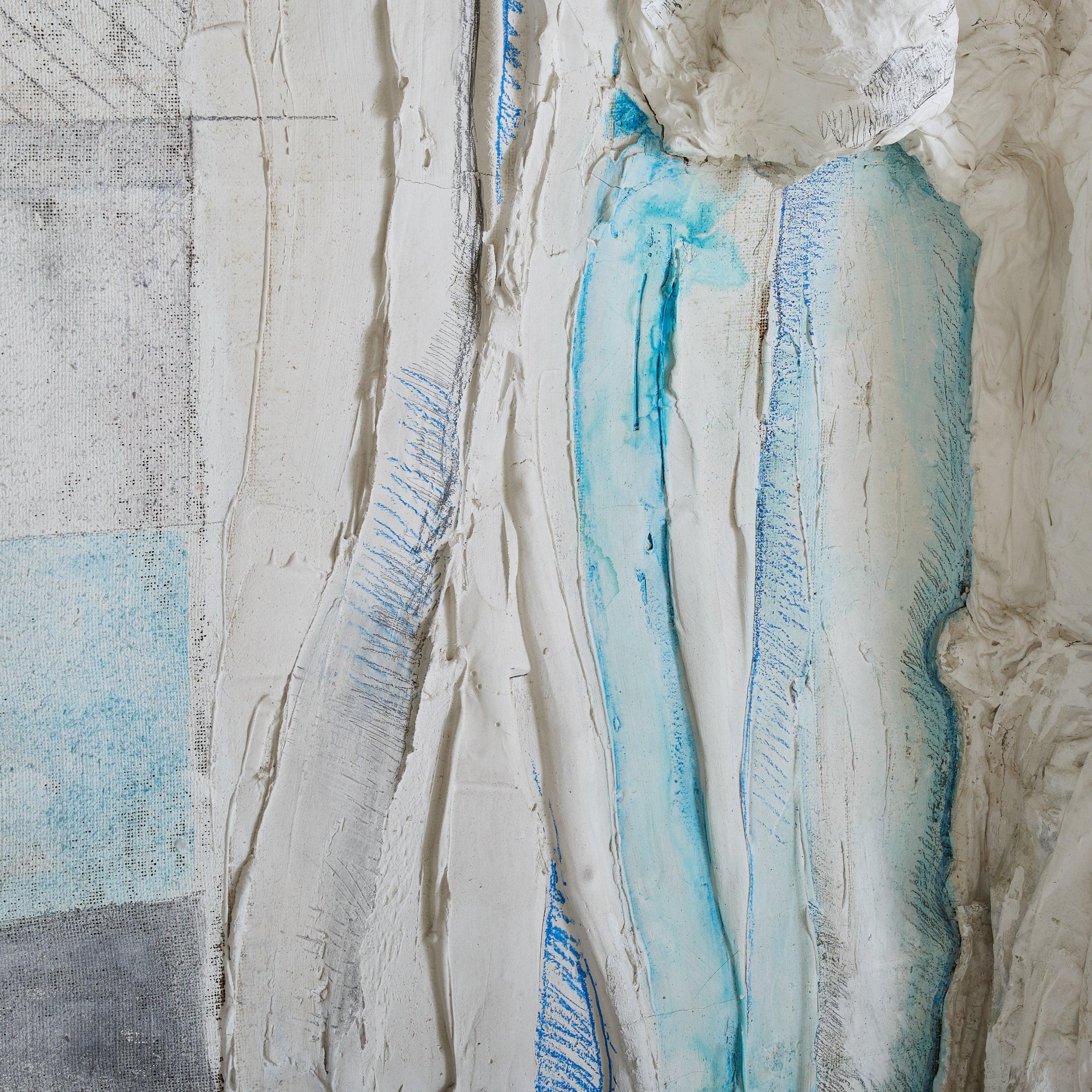 Italienisches Mixed-Media-Kunstwerk auf Leinwand von Silvia Rizzo, 1983 im Angebot 1