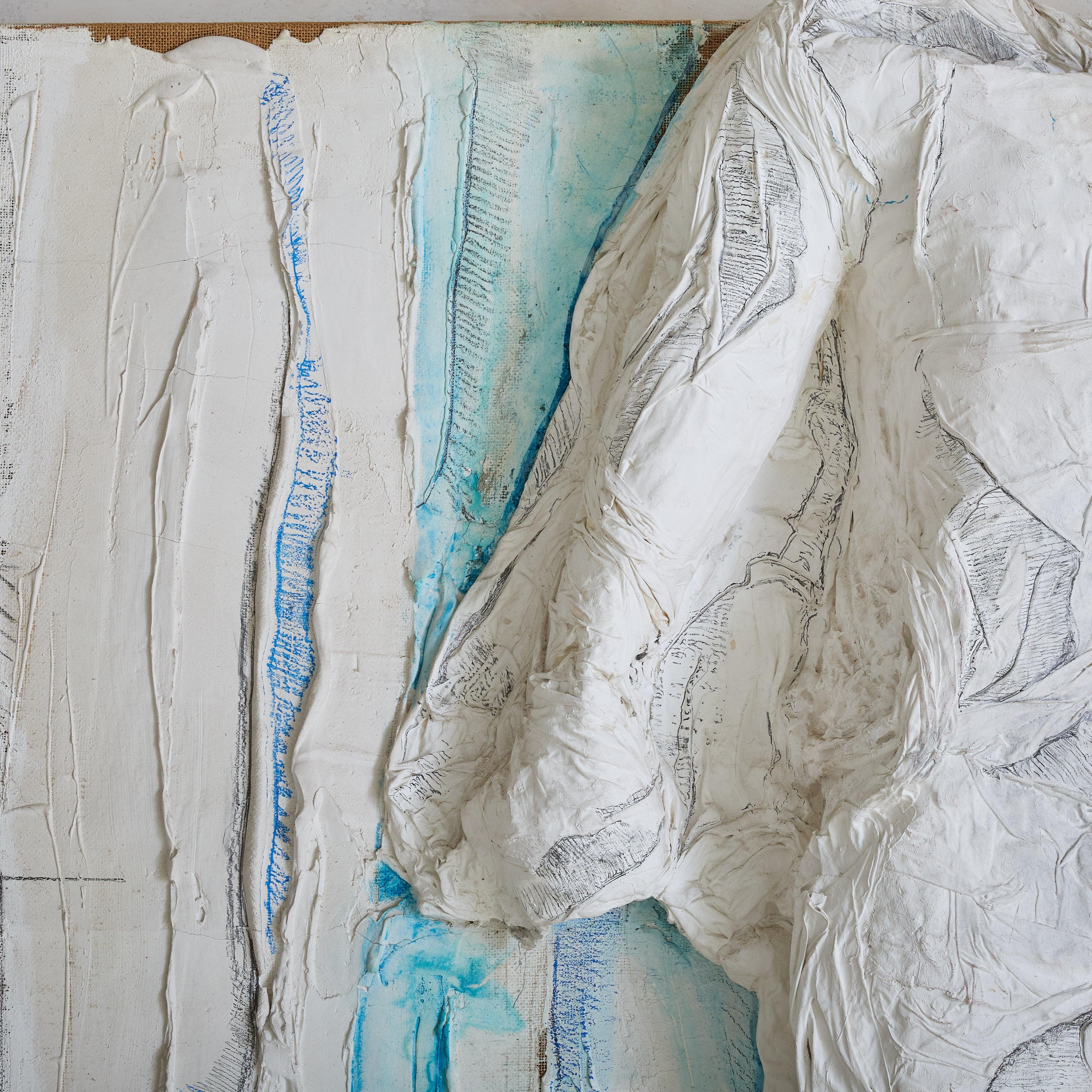 Italienisches Mixed-Media-Kunstwerk auf Leinwand von Silvia Rizzo, 1983 im Angebot 2