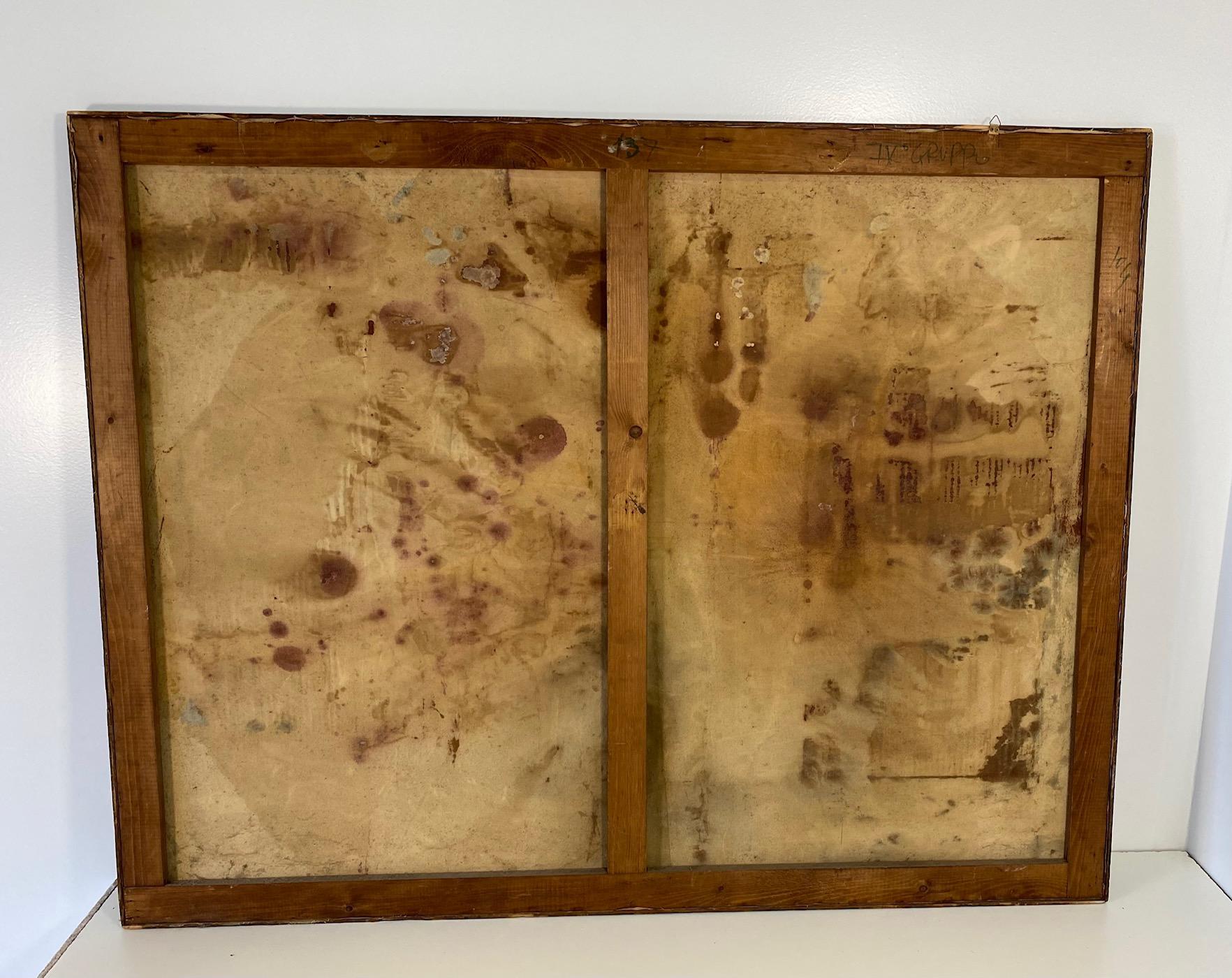 Late 20th Century Italian Mixed Media Canvas, 1970s For Sale