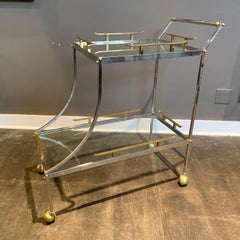 Italian Mixed Metal Two-Tier Bar Cart