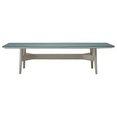 Italian Mobiltecnica Metal Work Table with Leatherette Top