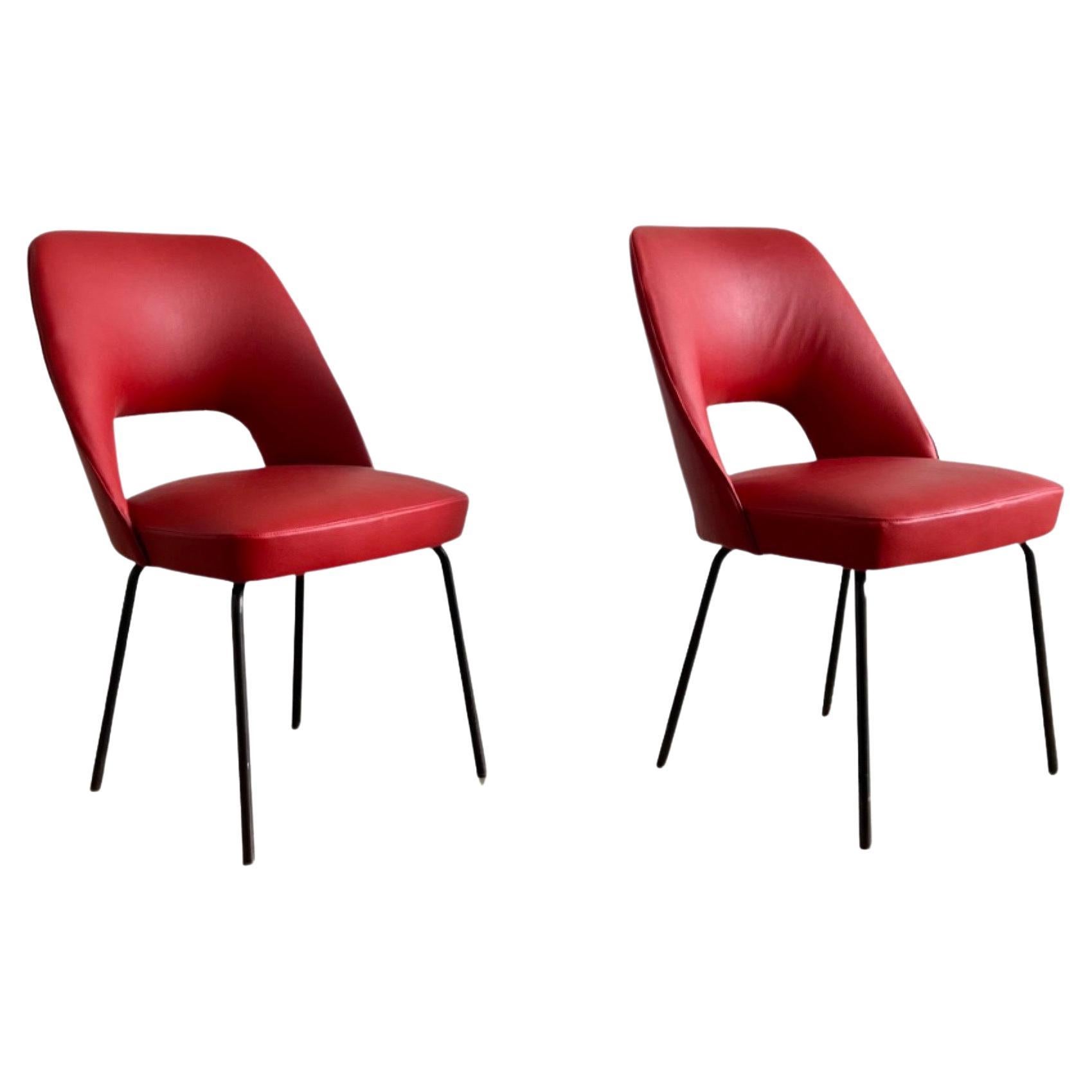 Mobiltecnica chaises italiennes en cuir Torino en vente