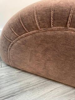 Italian Mocha mohair velvet S shaped chaise longue
