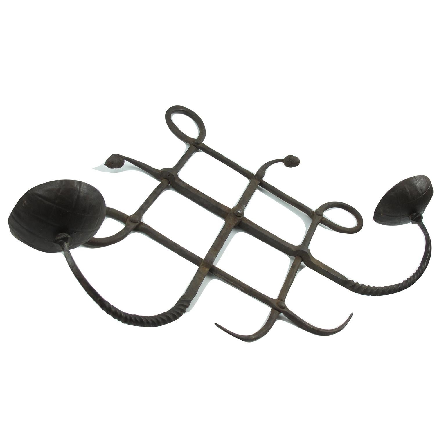 Italian Modarchitectura Wrought Iron Wall Mounted Candleholder Sconce 2