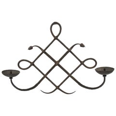 Italian Modarchitectura Wrought Iron Wall Mounted Candleholder Sconce