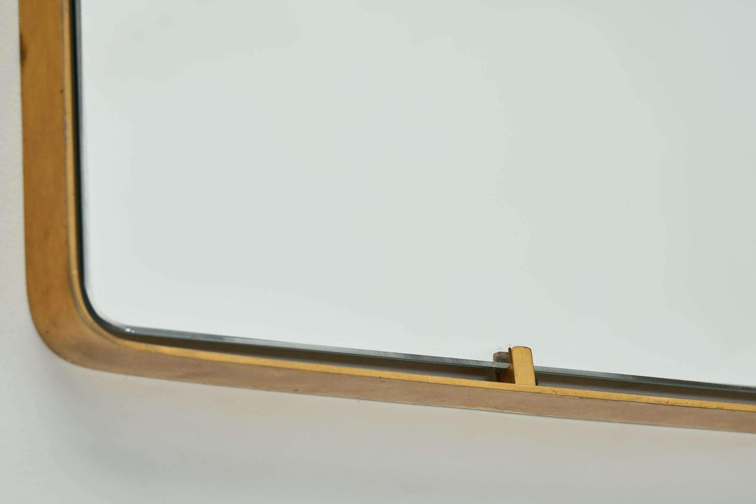Italienischer Wandspiegel aus Messing, Modell „2060“ für Fontana Arte, Italien 1950er Jahre im Angebot 6