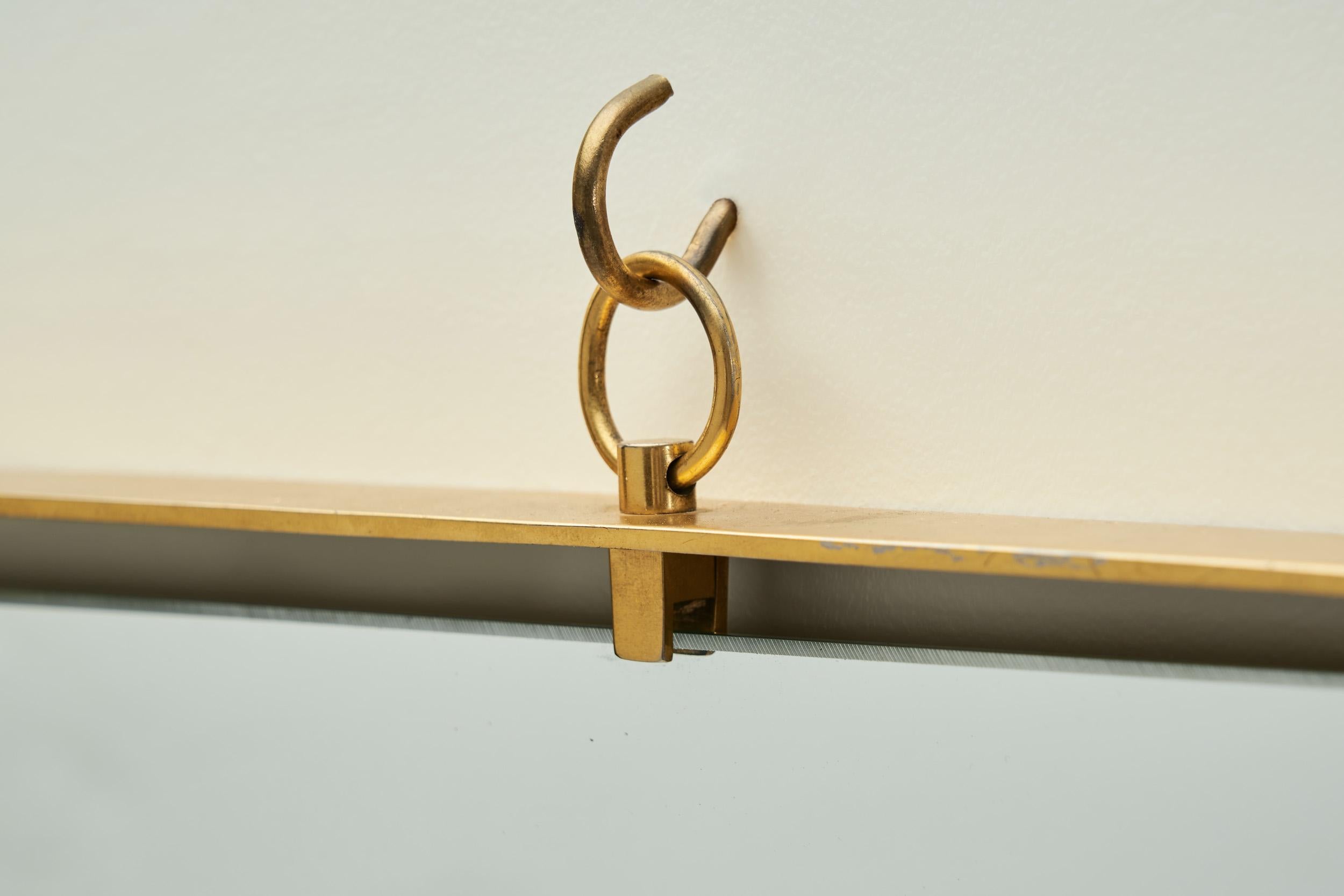 Italienischer Wandspiegel aus Messing, Modell „2060“ für Fontana Arte, Italien 1950er Jahre im Angebot 2