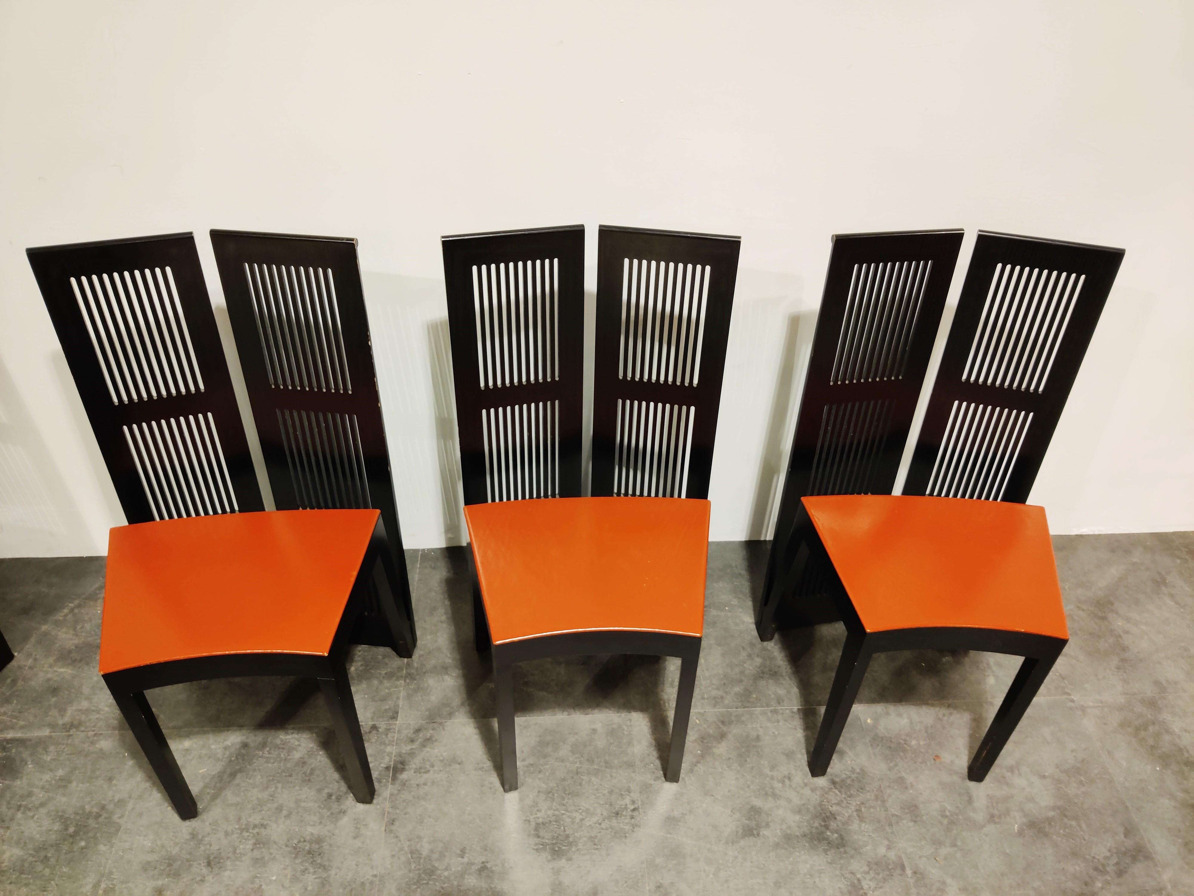 Italian Model Lubekka Dining Chairs by Andrea Branzi for Cassina, 1990s Set of 6 1