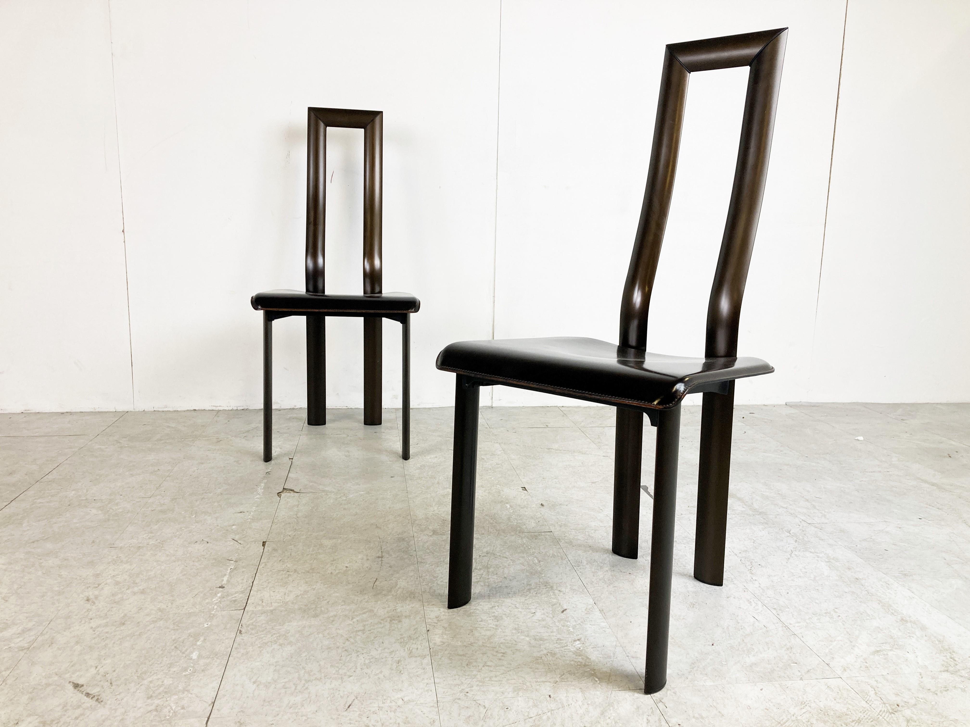 Italian Model Regia Dining Chairs by Antonello Mosca for Ycami, 1980s, Set of 6 3
