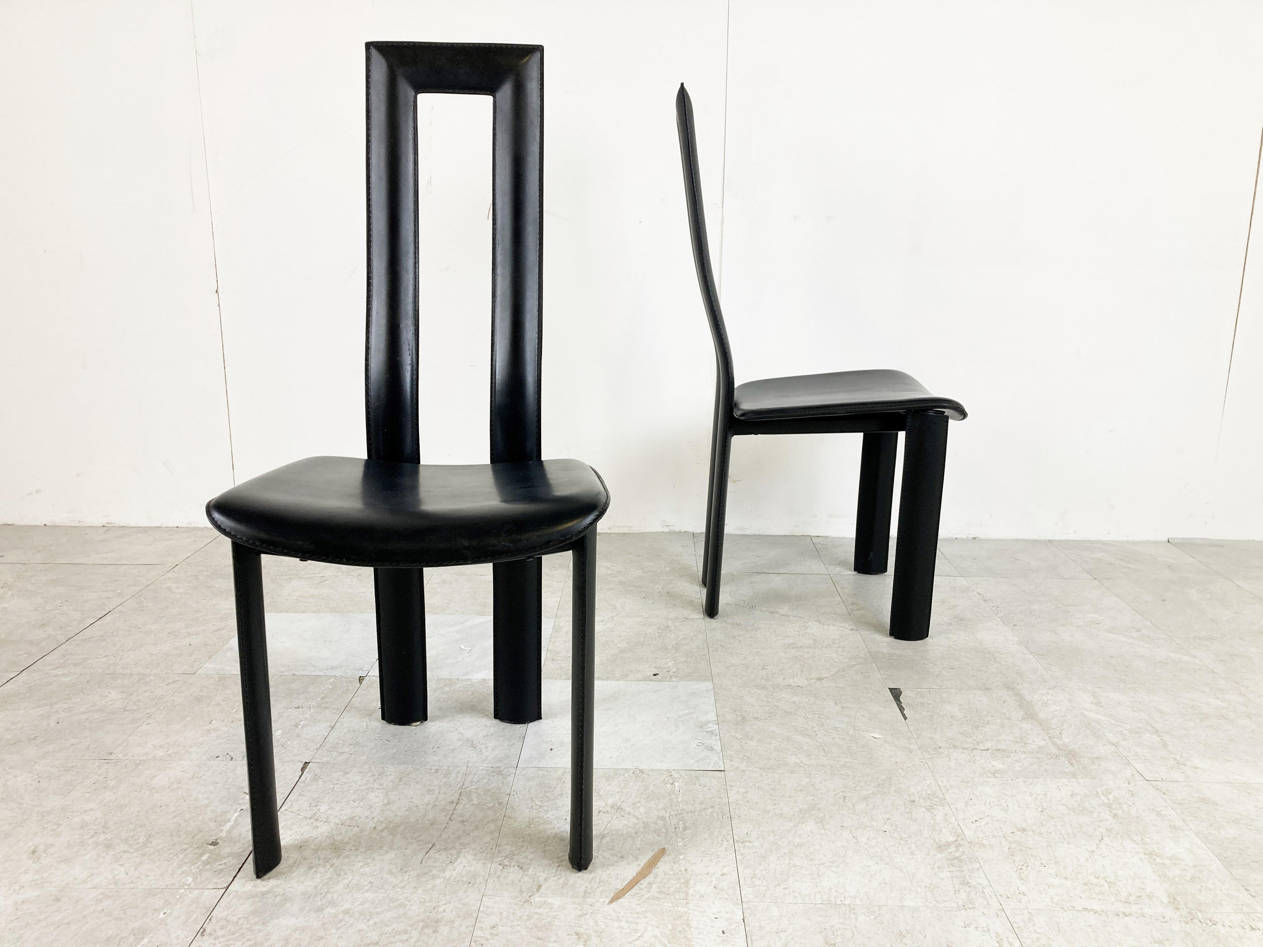 Italian Model Regia Dining Chairs by Antonello Mosca for Ycami, 1980s, Set of 6 4
