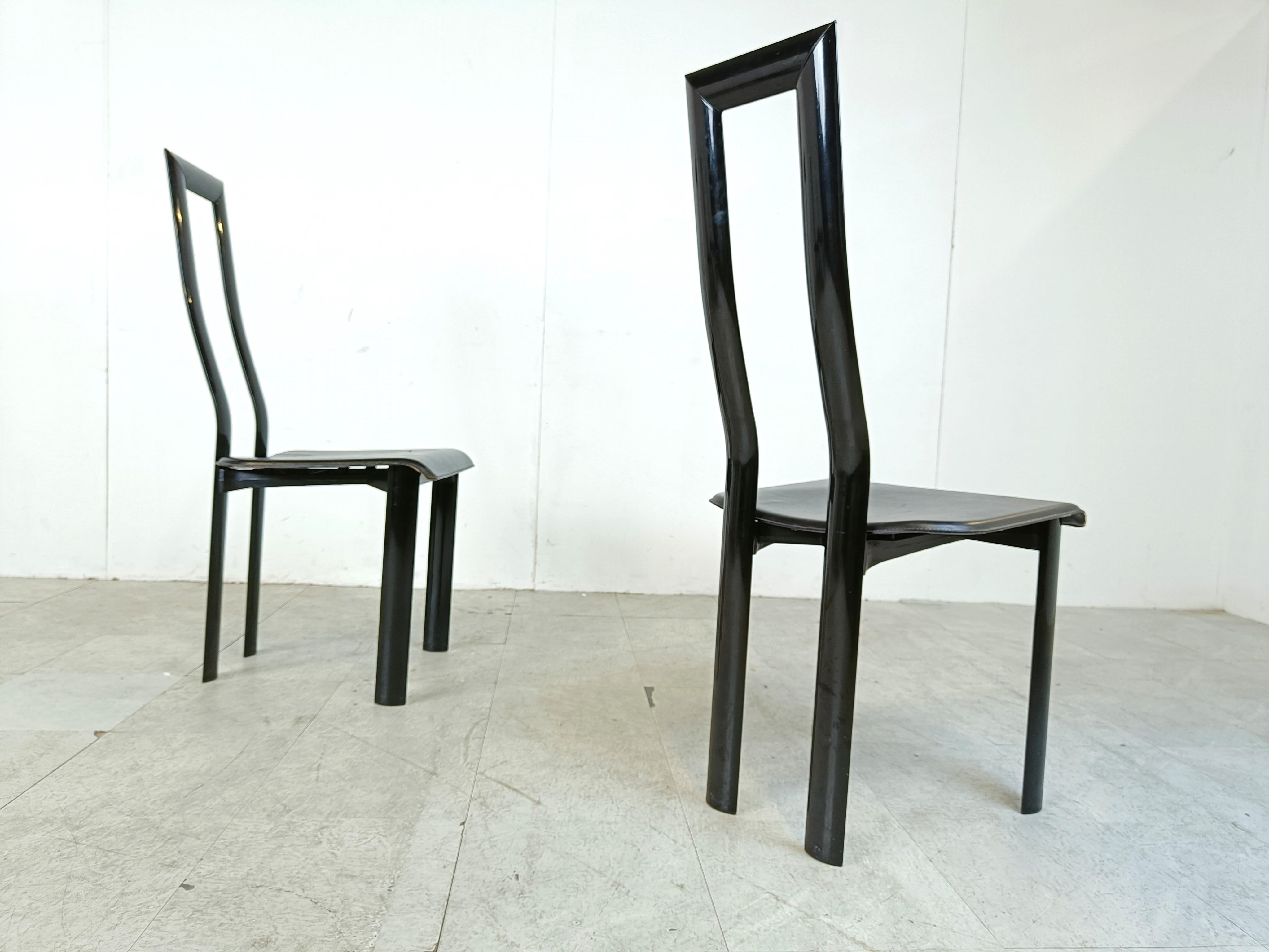 Italian Model Regia Dining Chairs by Antonello Mosca for Ycami, 1980s, Set of 6 For Sale 4