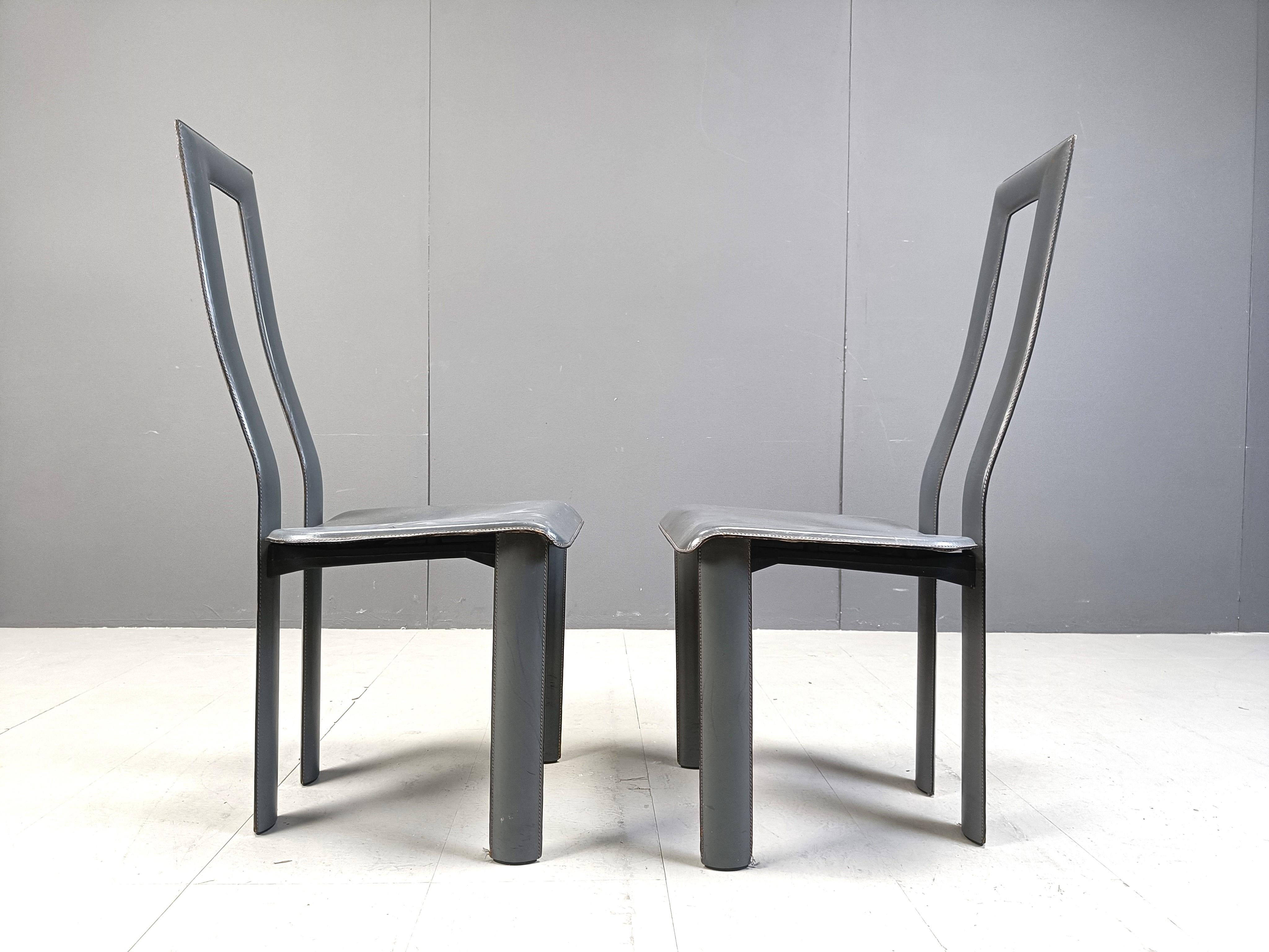 Italian Model Regia Dining Chairs by Antonello Mosca for Ycami, 1980s, Set of 6 For Sale 4