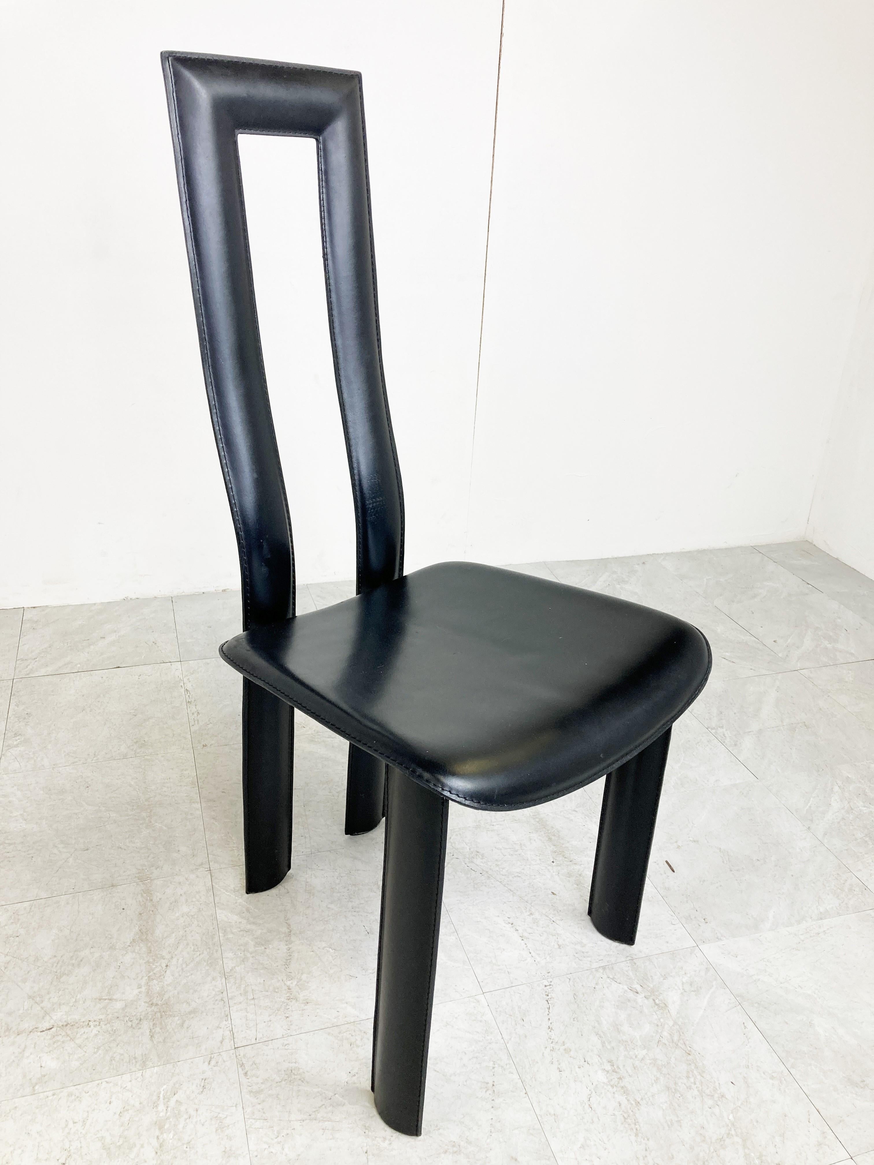 Italian Model Regia Dining Chairs by Antonello Mosca for Ycami, 1980s, Set of 6 5