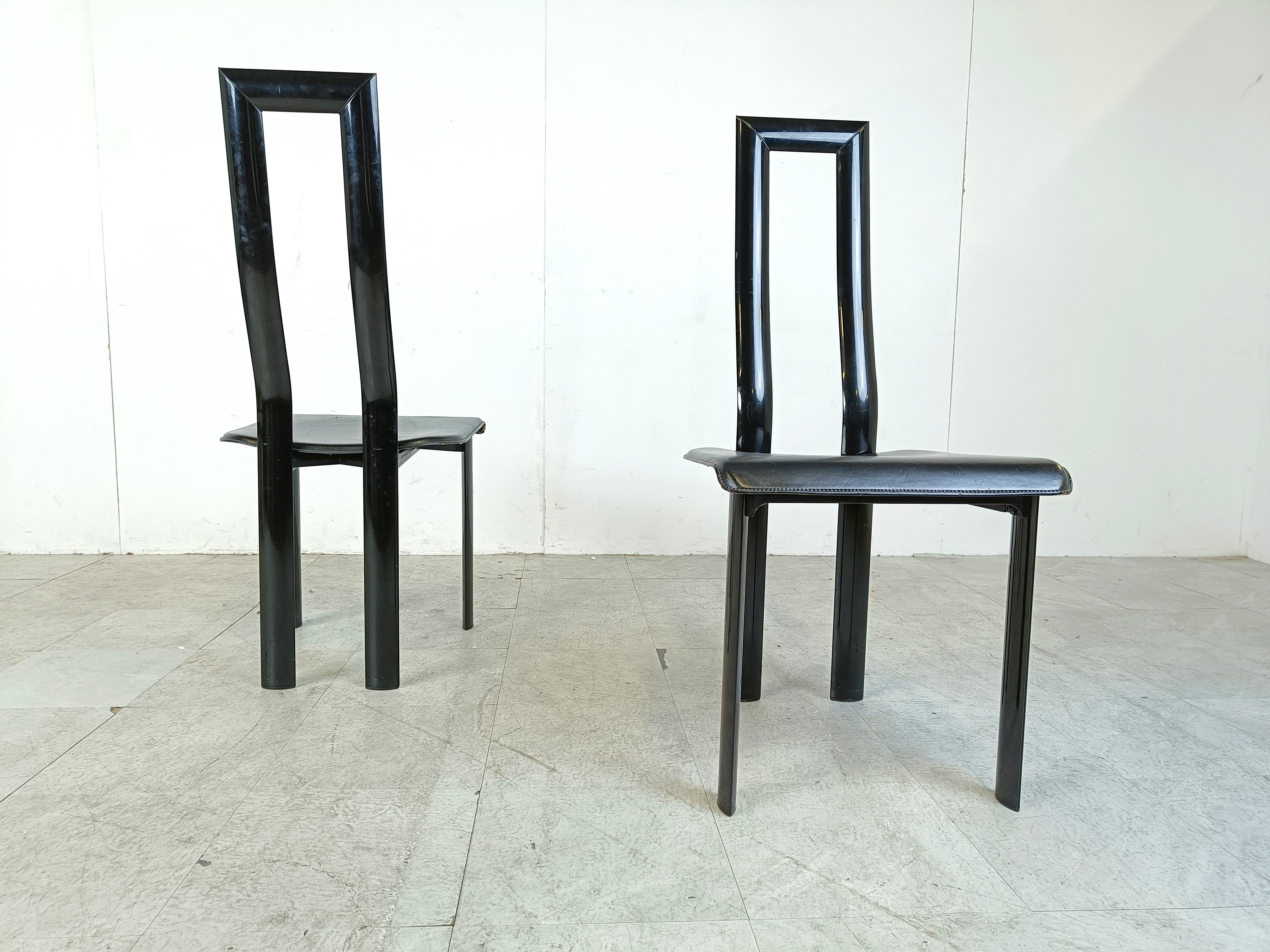 Italian Model Regia Dining Chairs by Antonello Mosca for Ycami, 1980s, Set of 6 For Sale 4