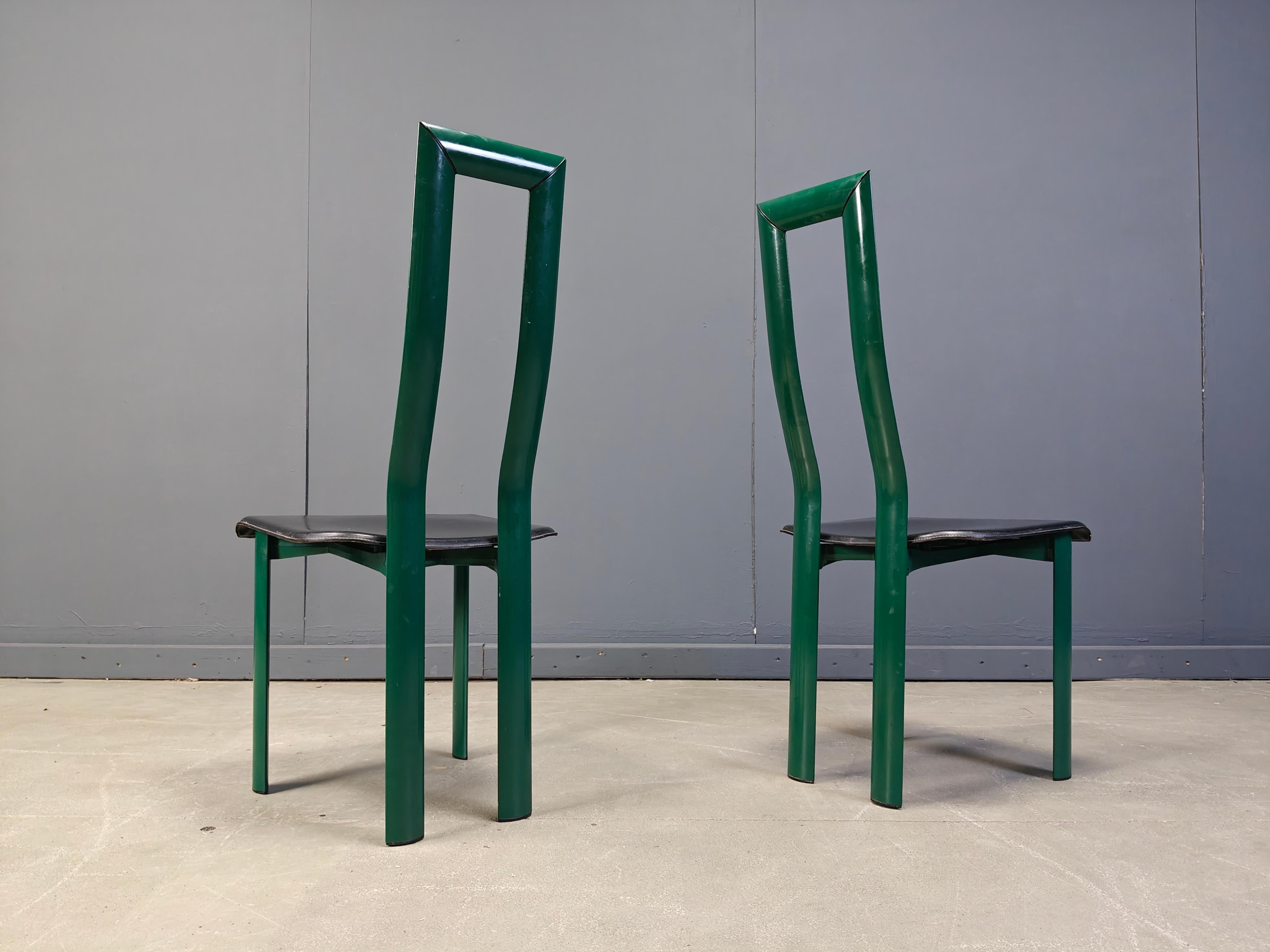 Italienische Regia-Esszimmerstühle, Modell, von Antonello Mosca für Ycami, 1980er Jahre, 6er-Set im Angebot 5