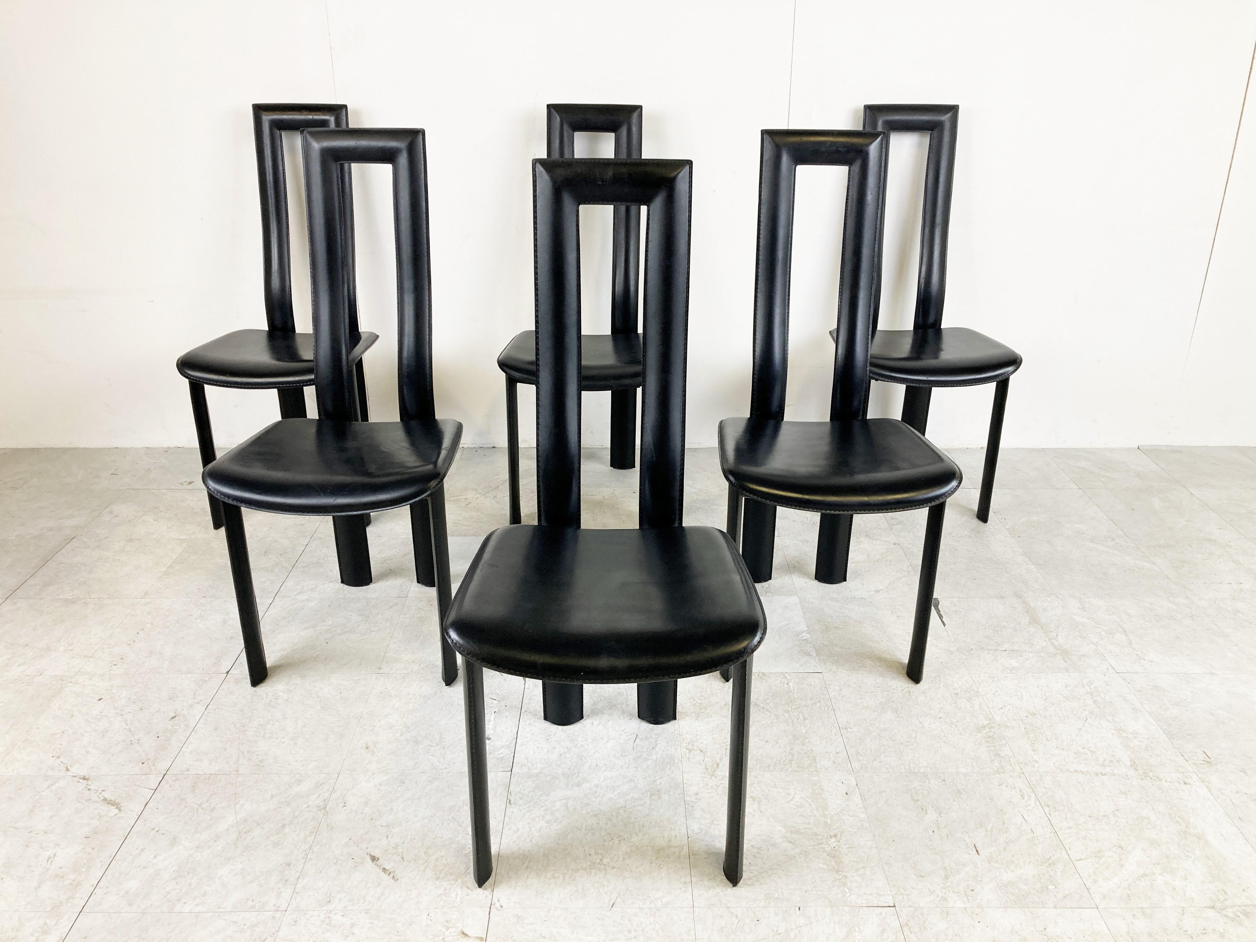 Post-Modern Italian Model Regia Dining Chairs by Antonello Mosca for Ycami, 1980s, Set of 6