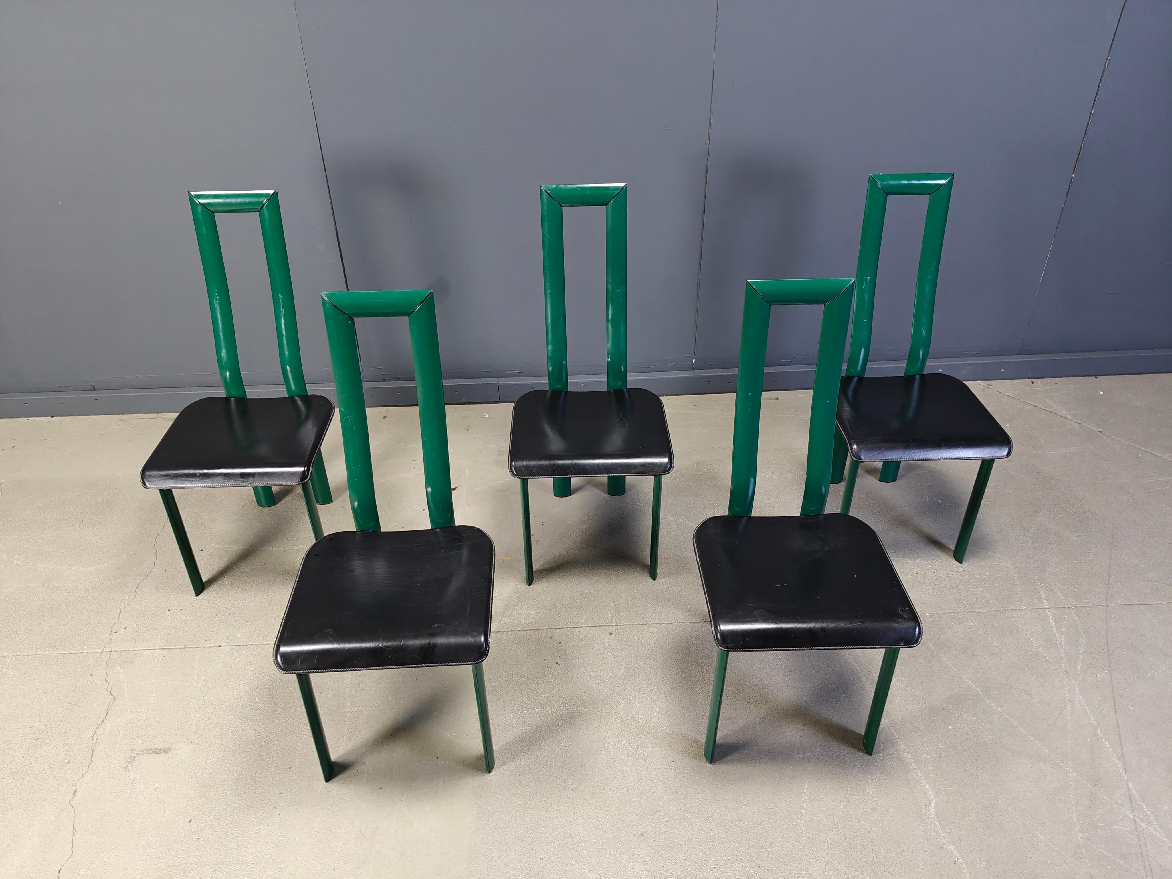 Italienische Regia-Esszimmerstühle, Modell, von Antonello Mosca für Ycami, 1980er Jahre, 6er-Set im Zustand „Gut“ im Angebot in Leuven, Vlaams Gewest