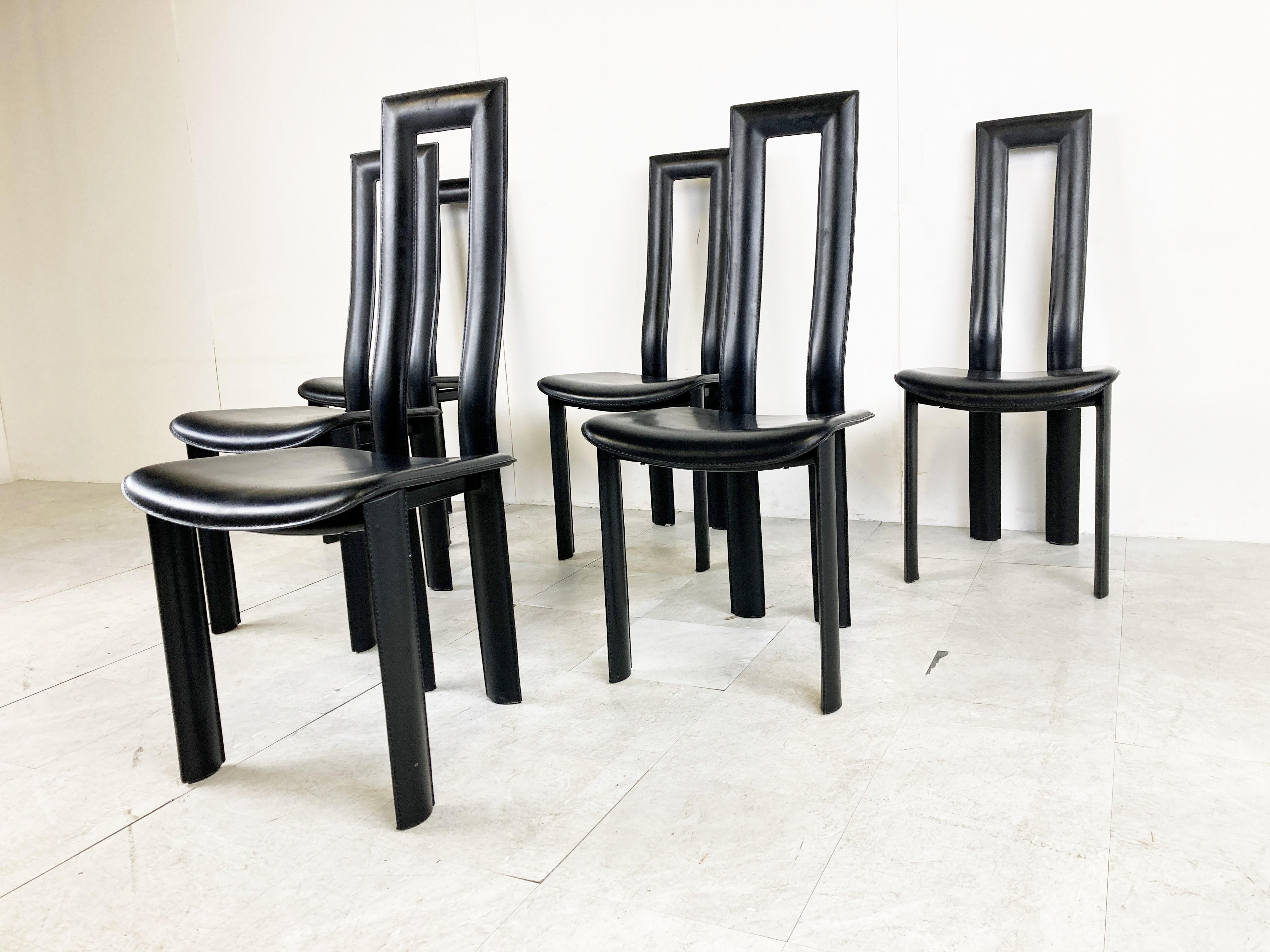 Late 20th Century Italian Model Regia Dining Chairs by Antonello Mosca for Ycami, 1980s, Set of 6