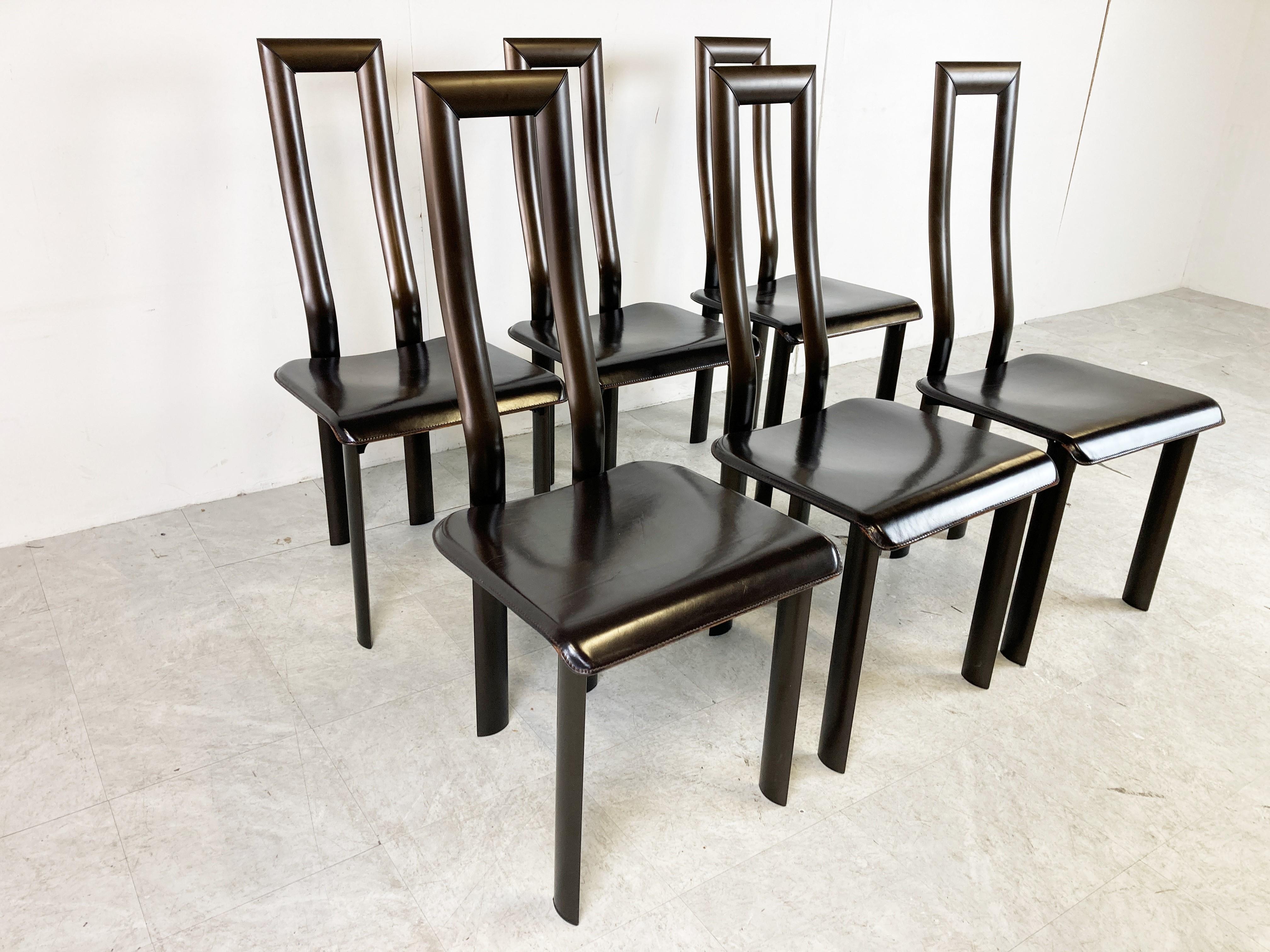 Late 20th Century Italian Model Regia Dining Chairs by Antonello Mosca for Ycami, 1980s, Set of 6