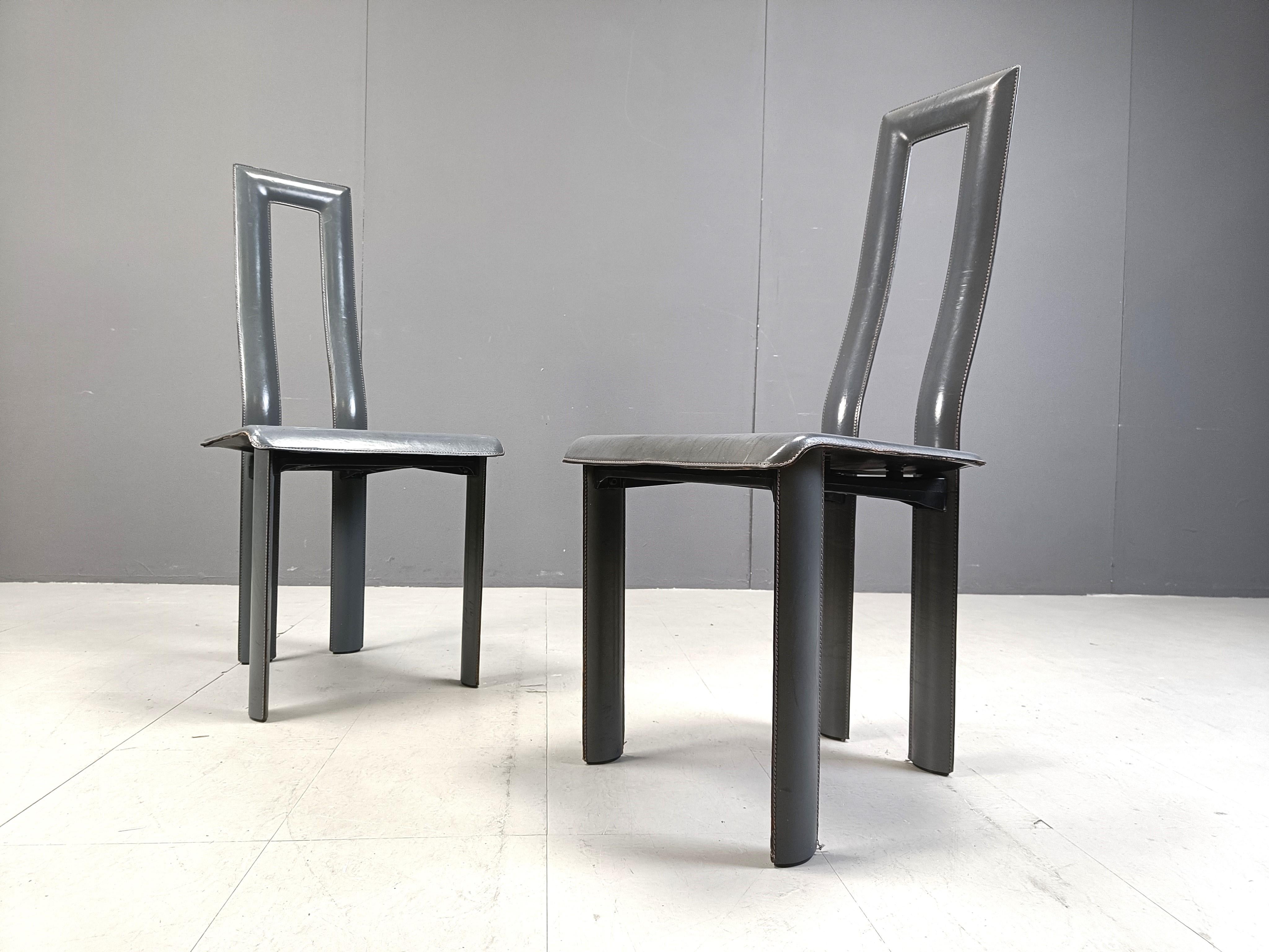 Italian Model Regia Dining Chairs by Antonello Mosca for Ycami, 1980s, Set of 6 For Sale 2