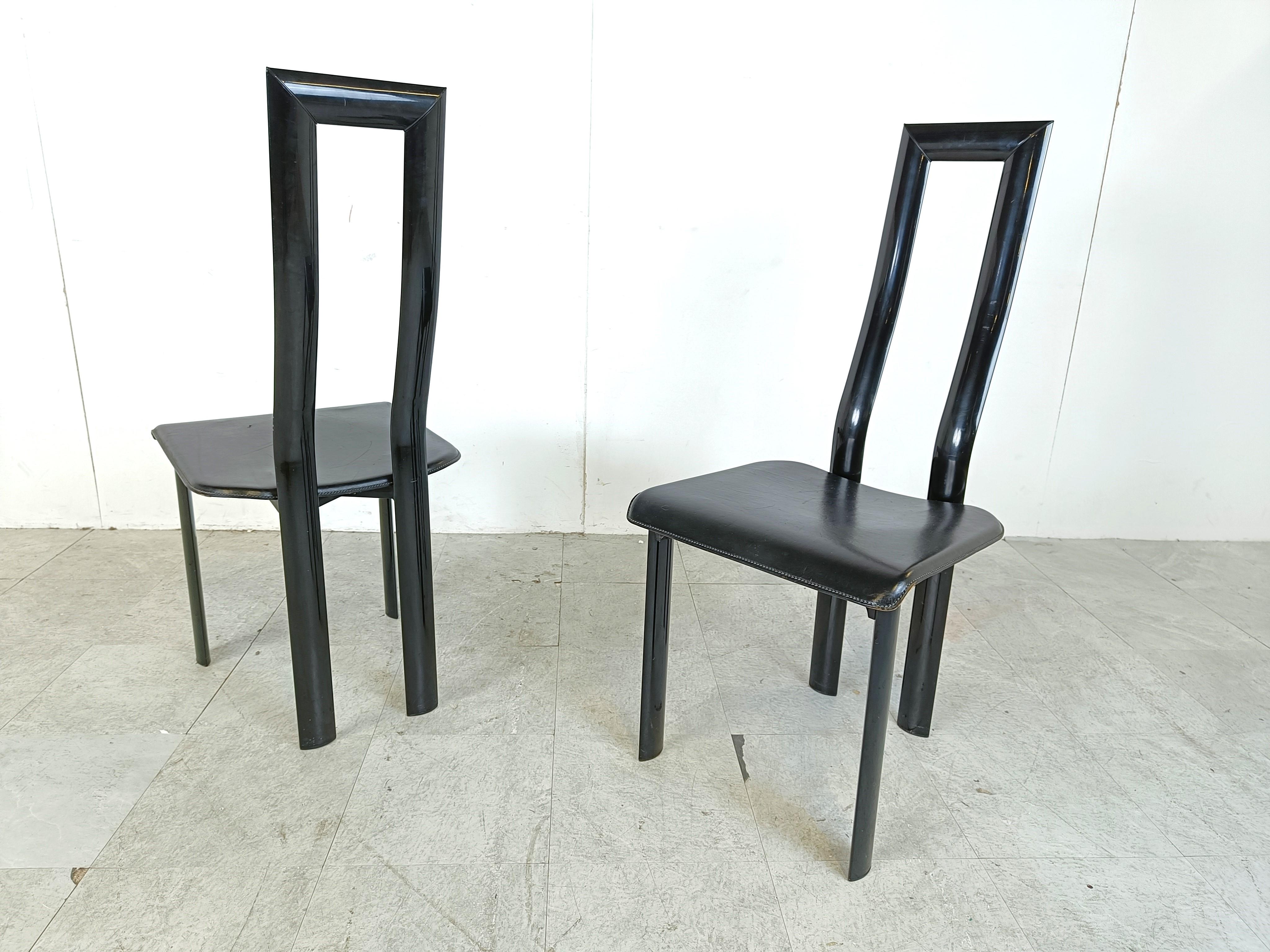 Italian Model Regia Dining Chairs by Antonello Mosca for Ycami, 1980s, Set of 6 For Sale 3