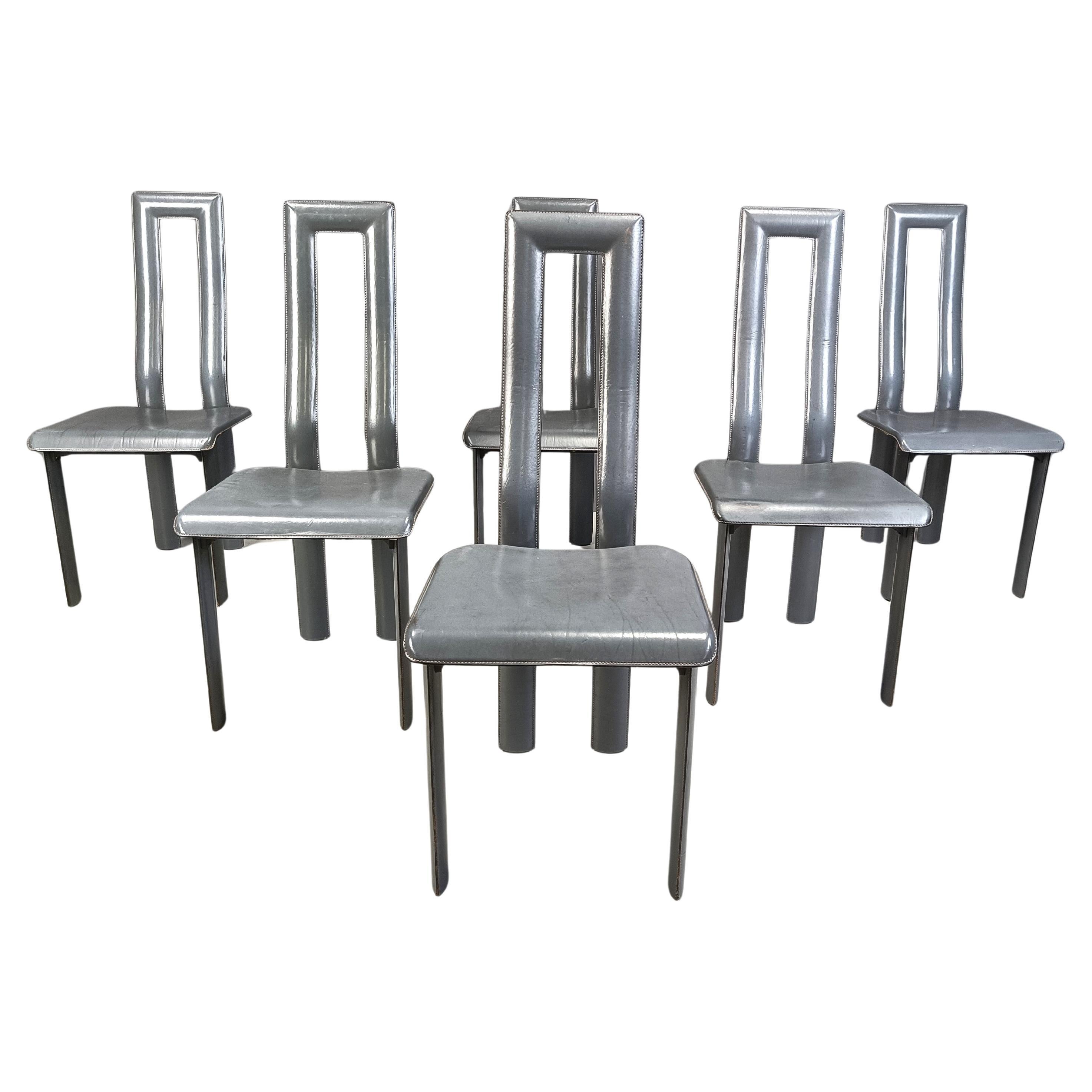 Sillas de comedor italianas Modelo Regia de Antonello Mosca para Ycami, años 80, set de 6