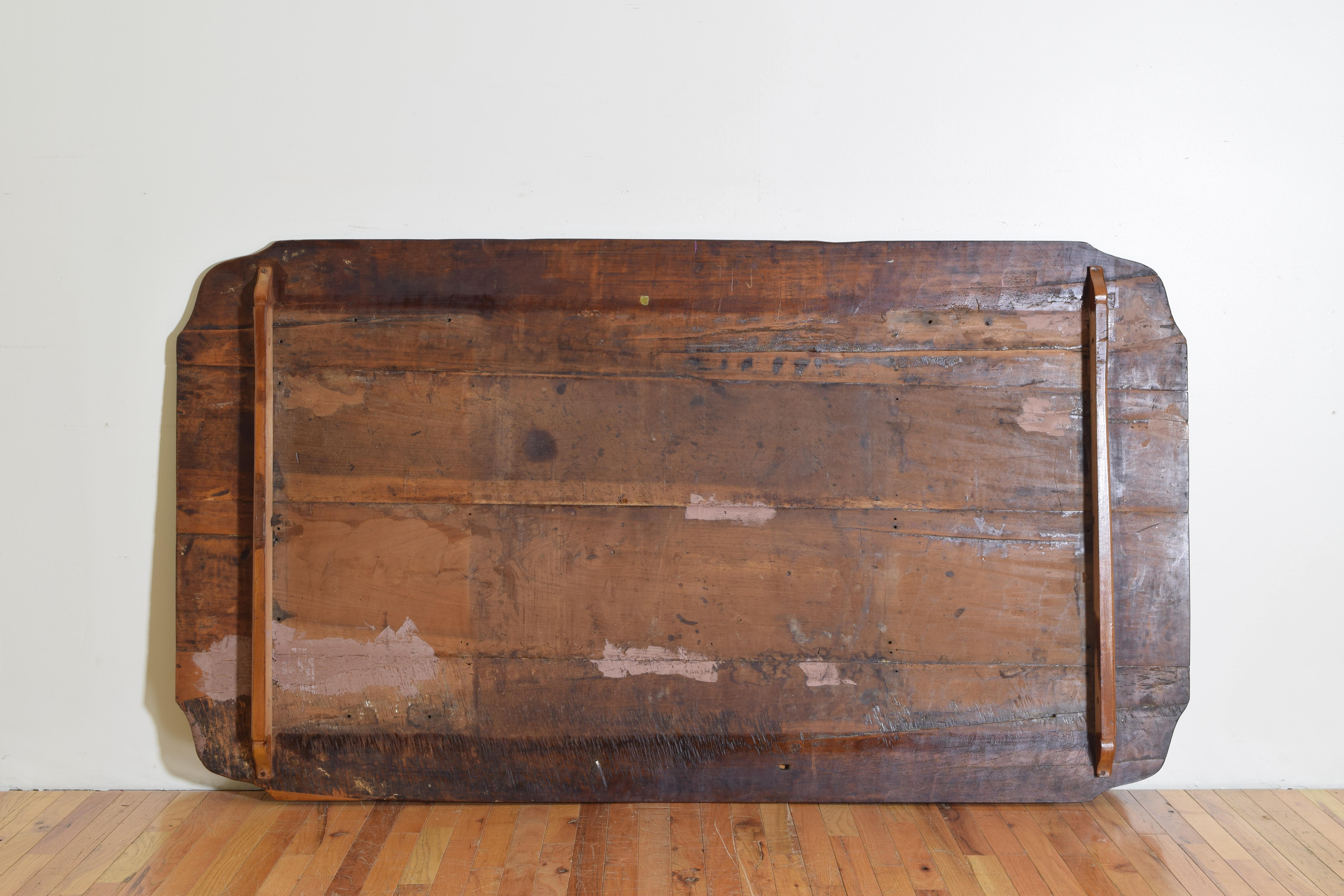 Italian, Modenese, Louis XIV Period Walnut 1-Drawer Table, Early 18th Century 14