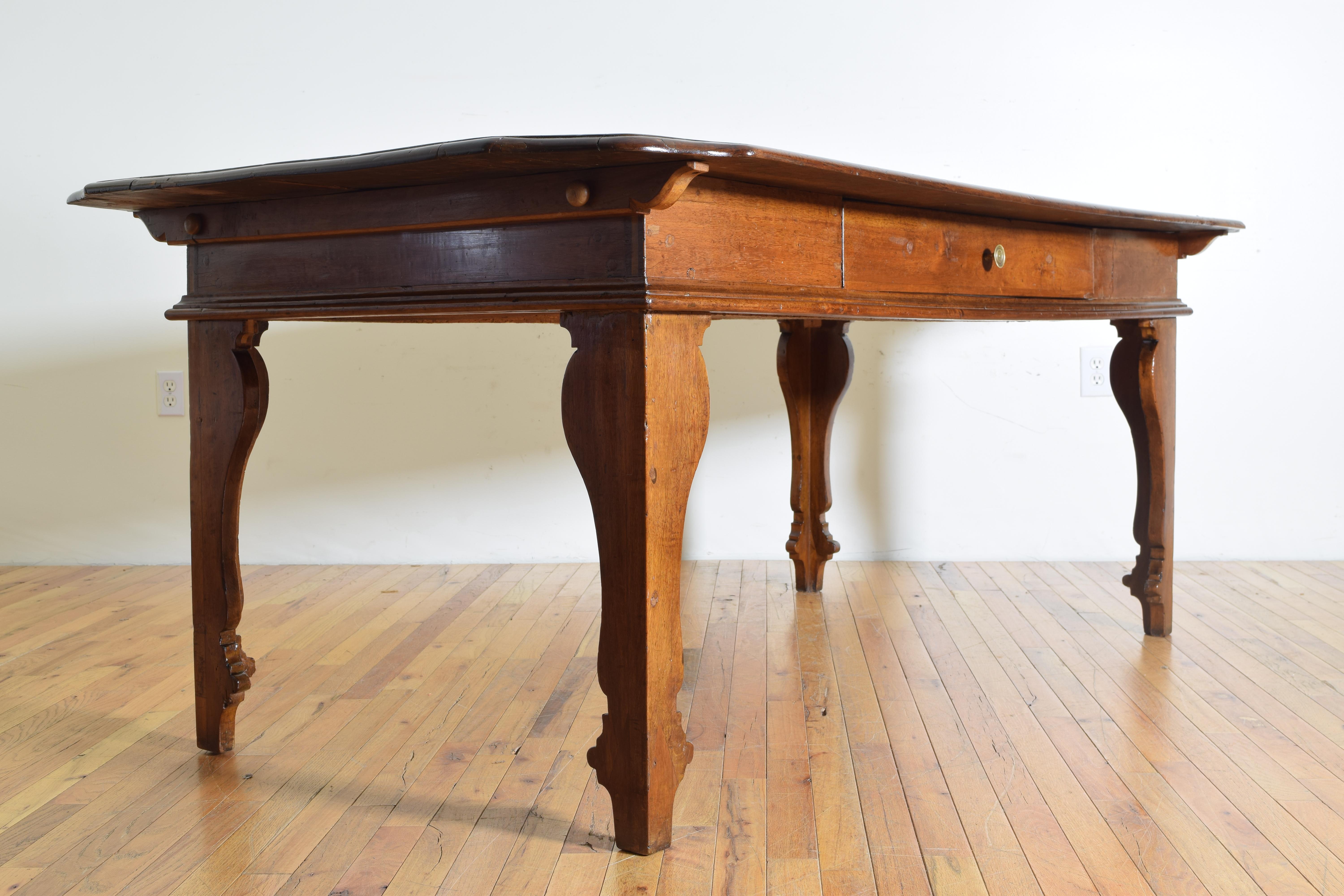 Italian, Modenese, Louis XIV Period Walnut 1-Drawer Table, Early 18th Century 3