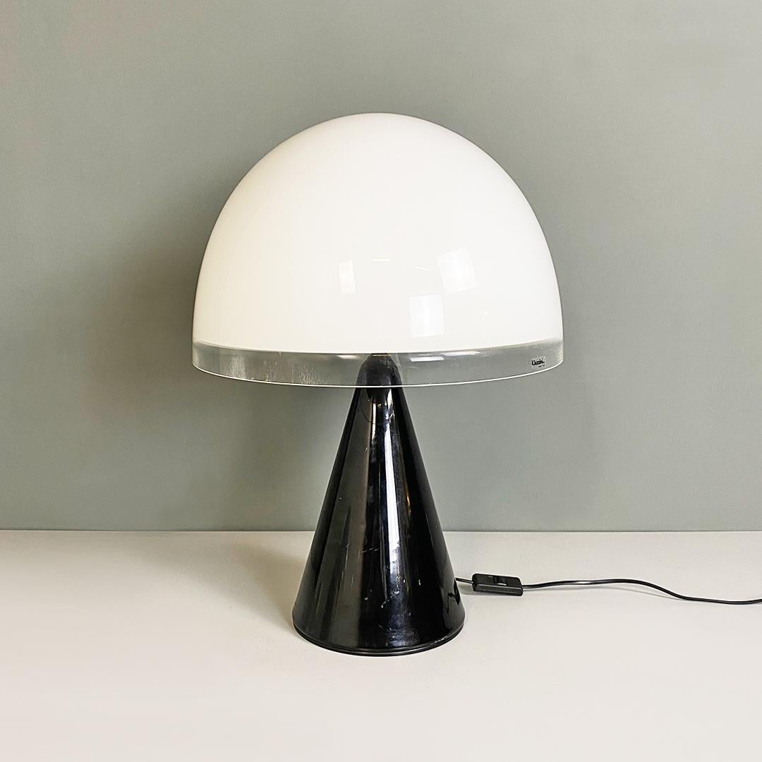 Late 20th Century Italian Moder Black Metal and White Plastic Baobab Table Lamp by Iguzzini, 1970s