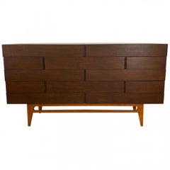 Italian Modern 12 Drawer Walnut Dresser, Gio Ponti