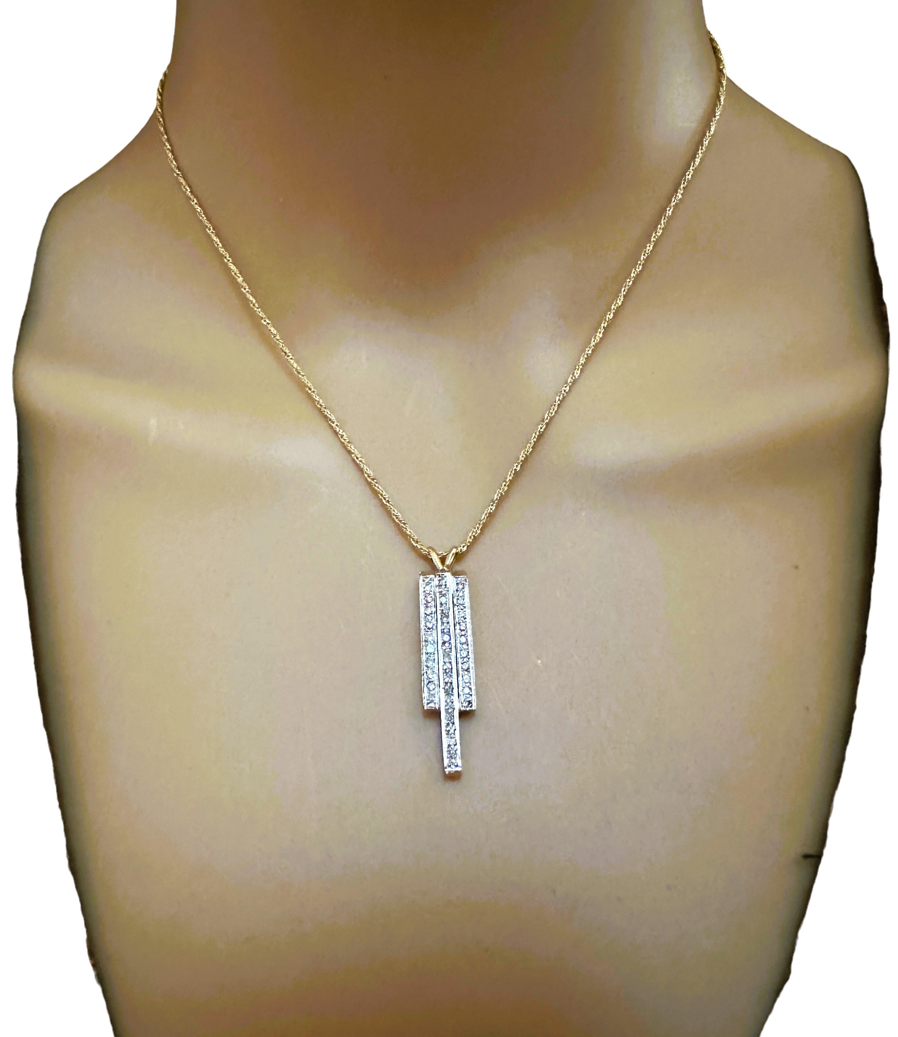 Italian Modern 14k Two Tone Gold 1.25 ct Diamond Necklace with Appraisal 4