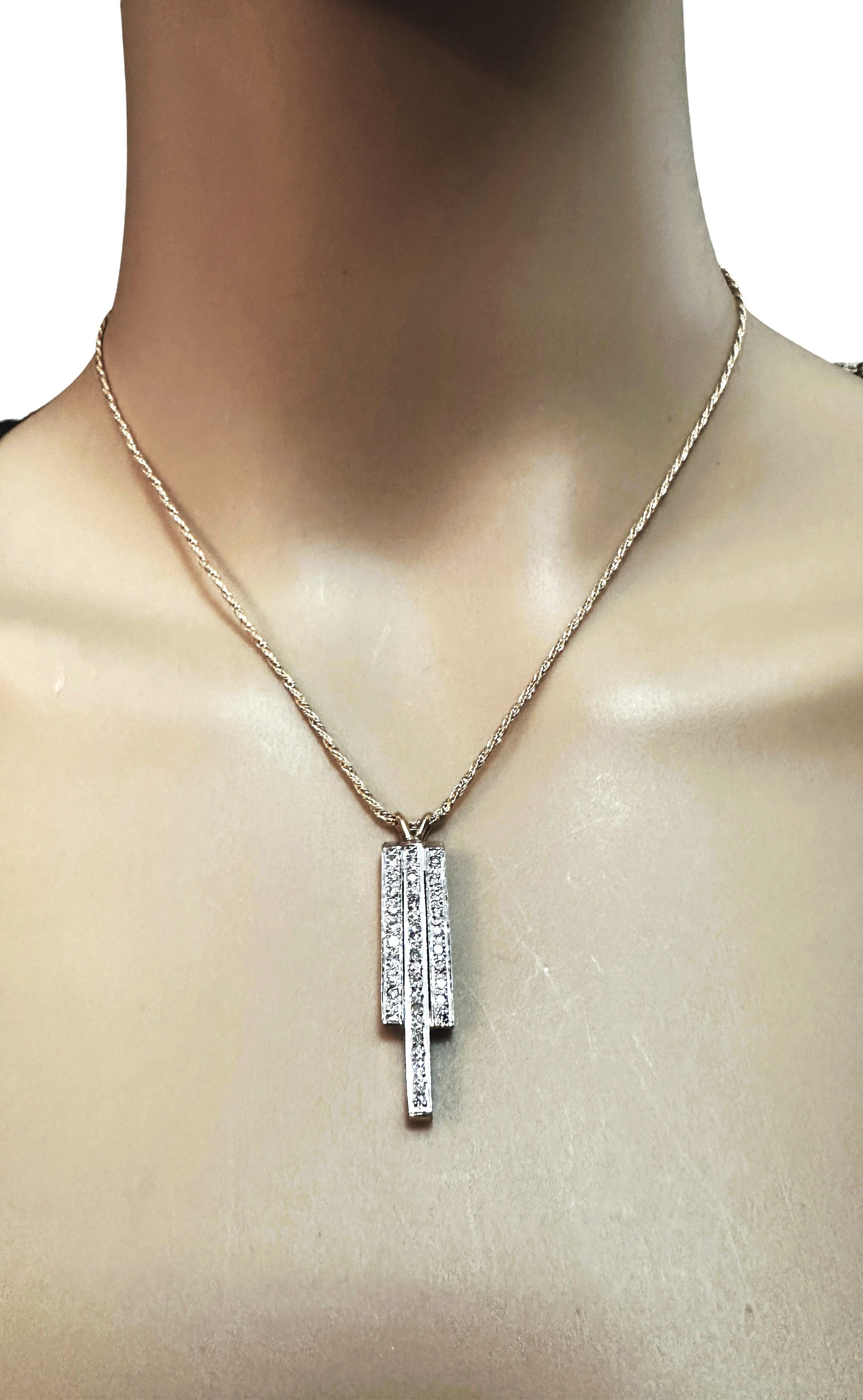 Italian Modern 14k Two Tone Gold 1.25 ct Diamond Necklace with Appraisal For Sale 6