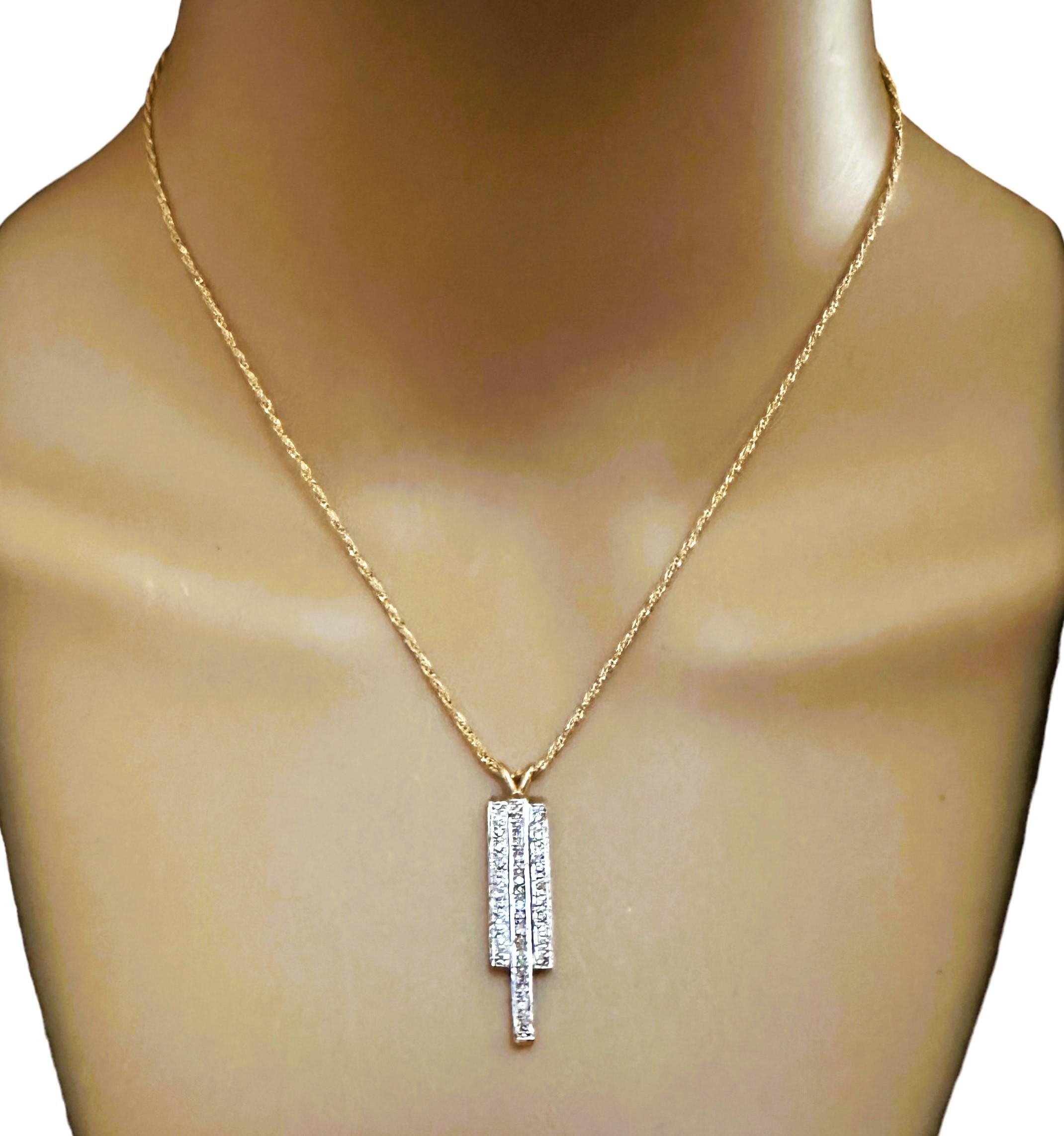 Italian Modern 14k Two Tone Gold 1.25 ct Diamond Necklace with Appraisal 3