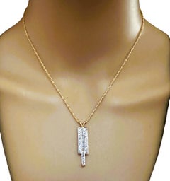 Italian Modern 14k Two Tone Gold 1.25 ct Diamond Necklace with Appraisal