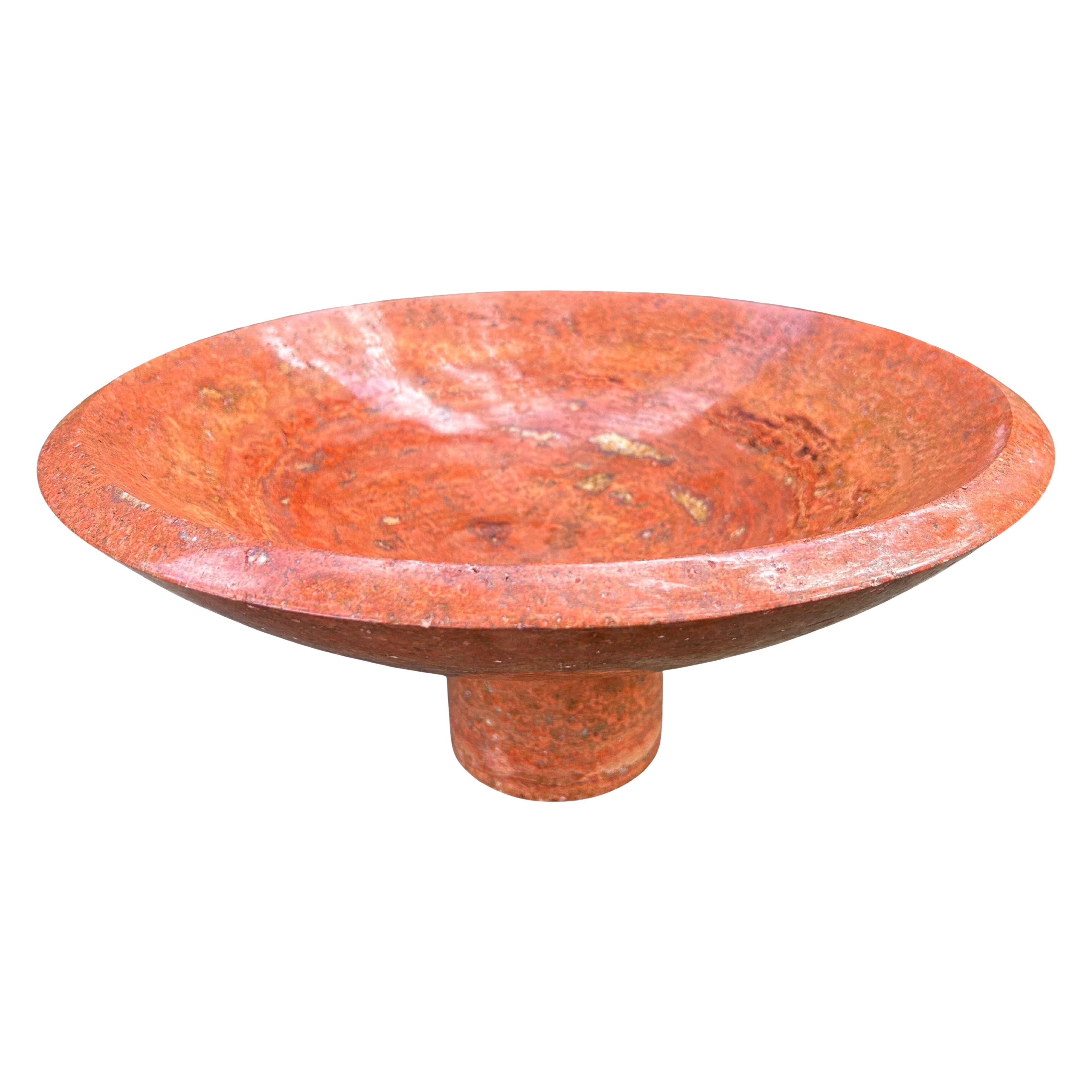 Italian Modern 17 Inch Marble Bowl By Sergio Asti