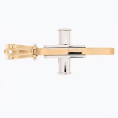 Italian Modern 18kt White and Yellow Gold Cross