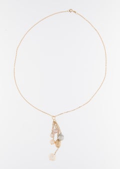 Collana moderna italiana in oro giallo 18 carati con perle