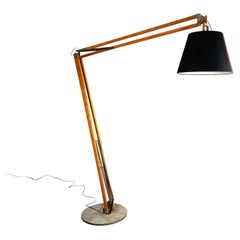 Italian Modern 21st Century Wooden and Iron Floor Lamp Golia, 2000s