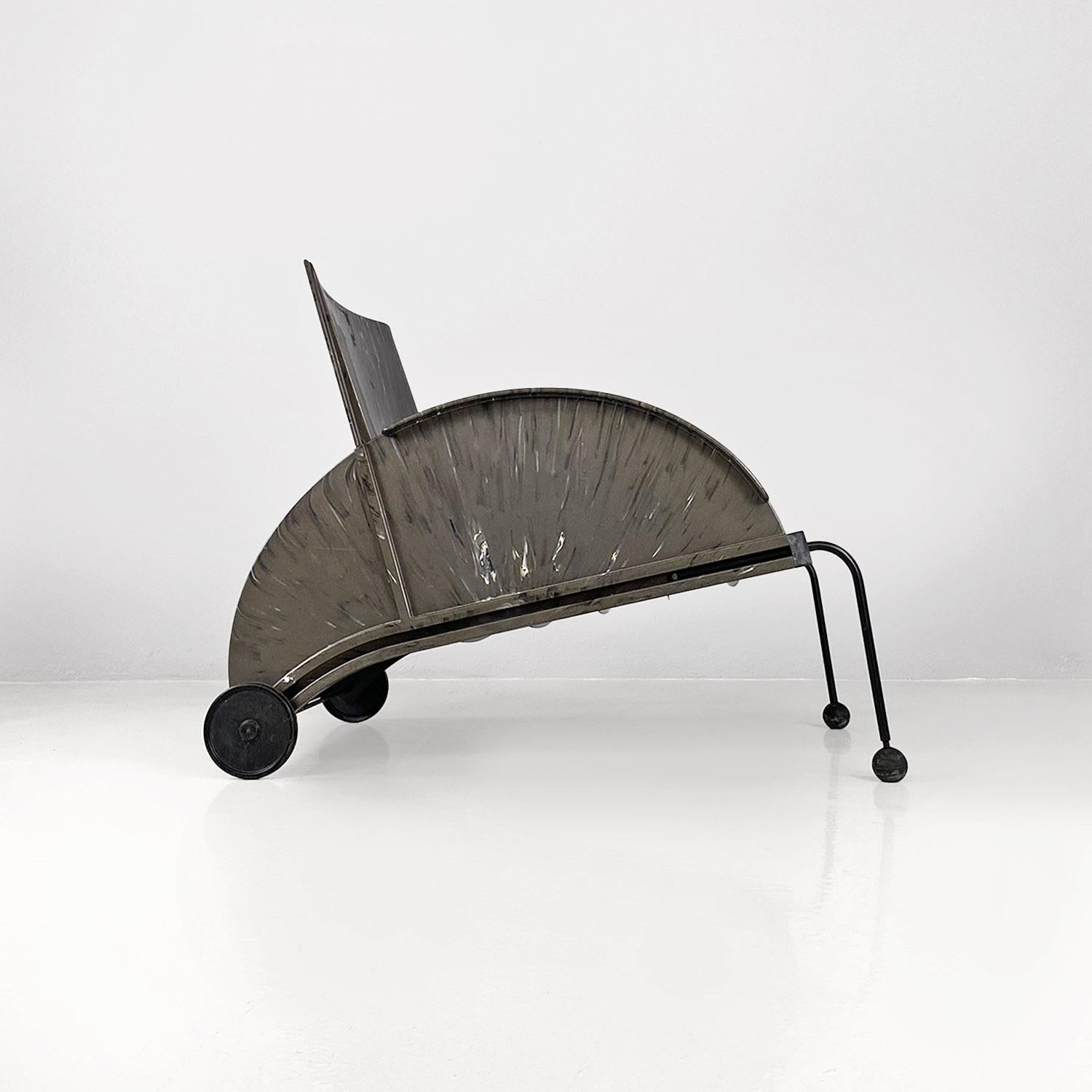 Late 20th Century Italian modern 4841 black armchair by Anna Castelli Ferreri for Kartell, 1980s For Sale