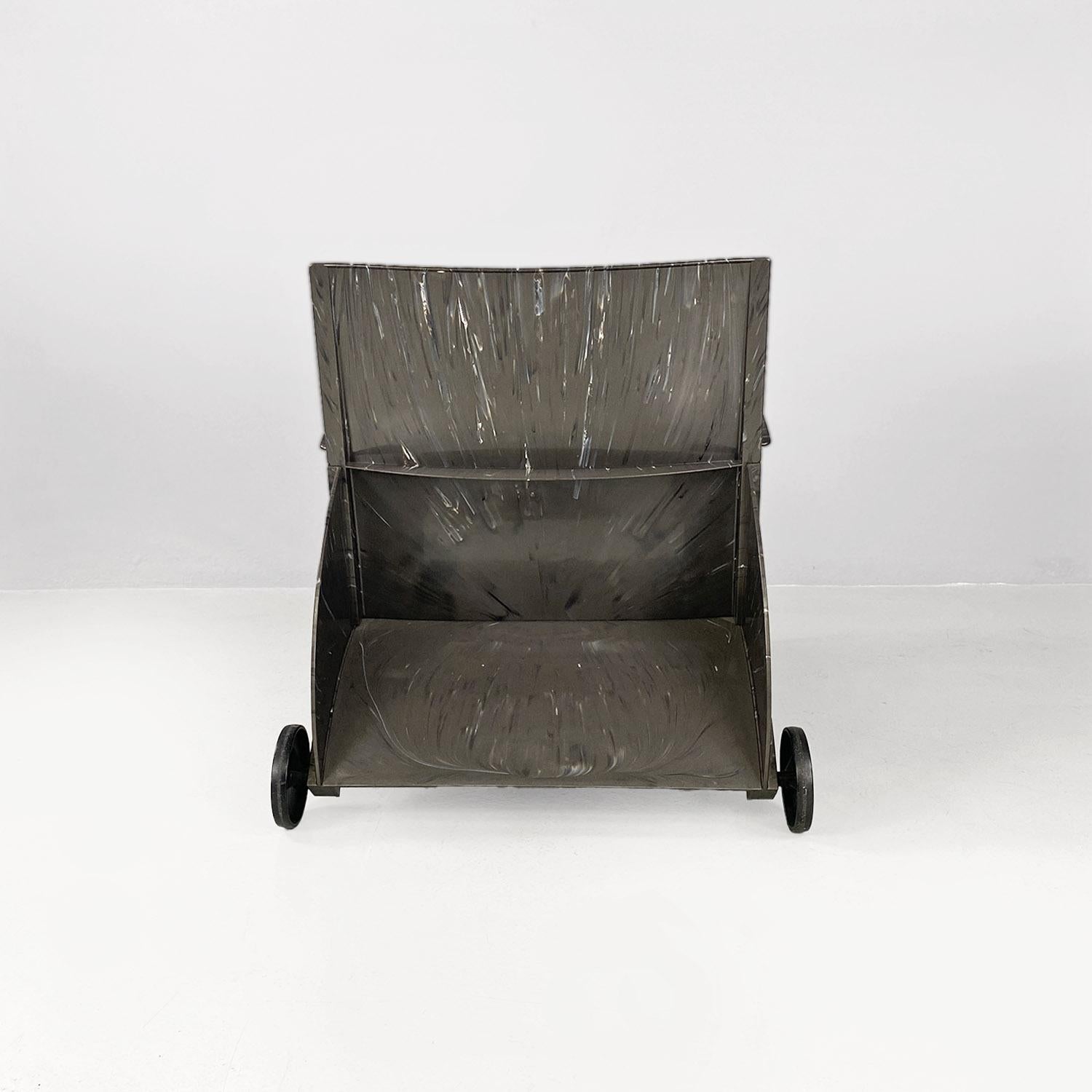 Italian modern 4841 black armchair by Anna Castelli Ferreri for Kartell, 1980s For Sale 1
